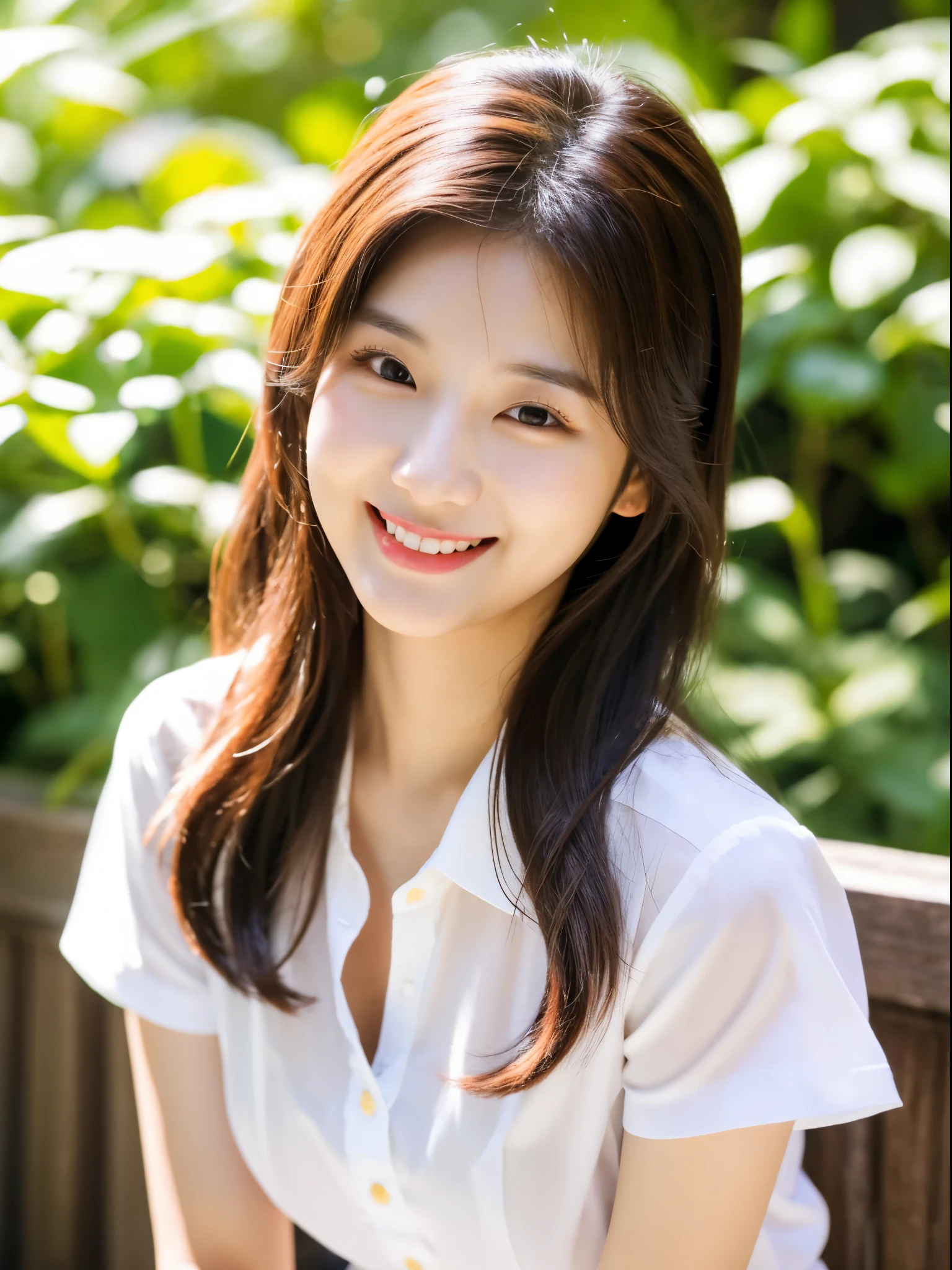Asian woman in white shirt posing for a photo, Gorgeous young Korean woman, 8K selfie photo, Korean Girl, beautiful Korean women, wan adorable korean face, Beautiful young Korean woman, friendly seductive smile, clear cute face, Young adorable Korean face, slight cute smile, Hot with shining sun, jaeyeon nam, Choi Hong Hwa
