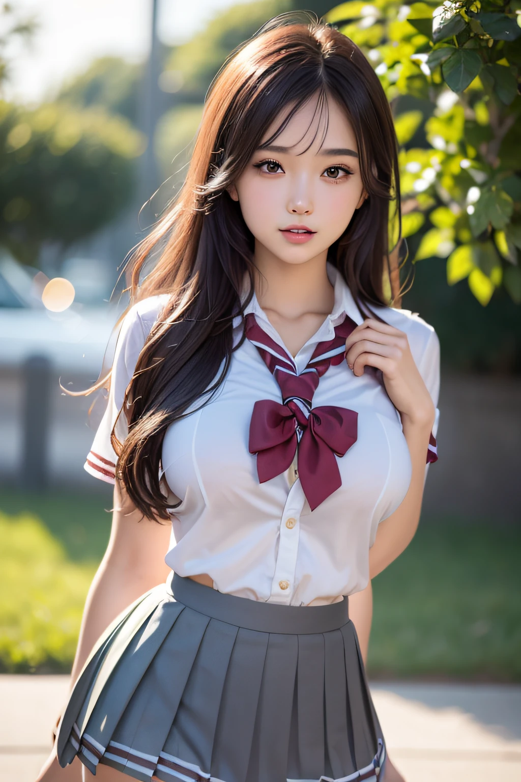 (2 beautiful girl:1.3), Extremely cute, Amazing face and eyes, (Best Quality:1.4), (hyper quality), (Ultra-detailed), (school uniform, pleated mini skirt:1.5), (beautiful breasts:1.1), (slender body:1.1), Authentic skin texture, bright and shiny lips, Beautiful Goddess Advent, (sitting, spread legs open), (pubick hair, cameltoe), Beautiful background, Golden ratio, conceptual art, Super Detail, ccurate, high details, Outdoors, (Beautiful Giant Castle:1.5), Sexy Art, Surrounded by beautiful sunsets, dazzling lights, Super delicate illustration details, Highly detailed CG integrated 8k wallpapers, RAW Photos, professional photograpy, Cinematic lighting, Super gorgeous illustrations, depth of field,