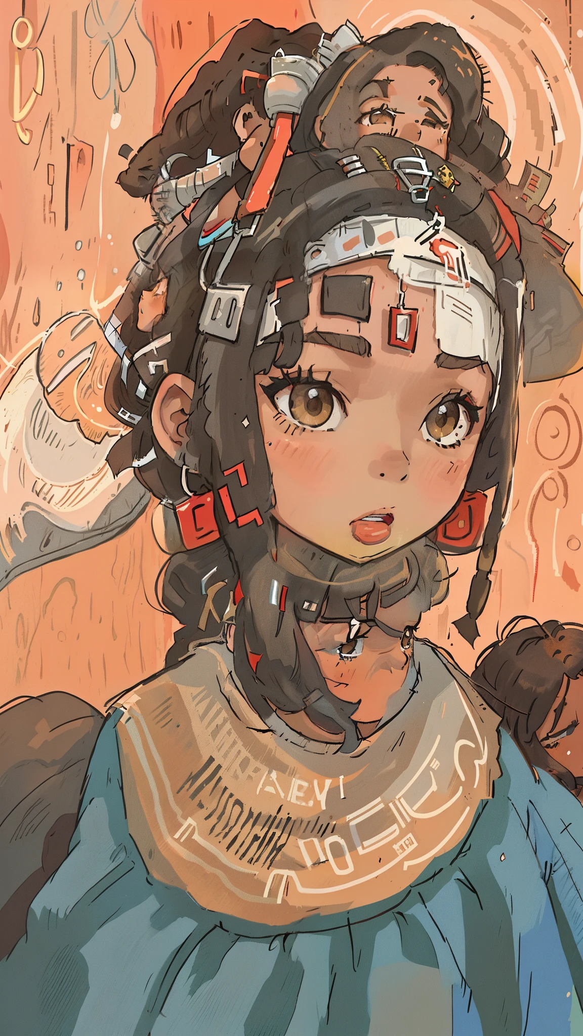 there is a woman with dreadlocks on her head and a red wall, black teenage girl, young black woman, black young woman, an album cover, album art, photo of a black woman, high quality portrait, light-brown skin, new album cover, light skinned african young girl, black girl, she is about 1 6 years old, maria borges