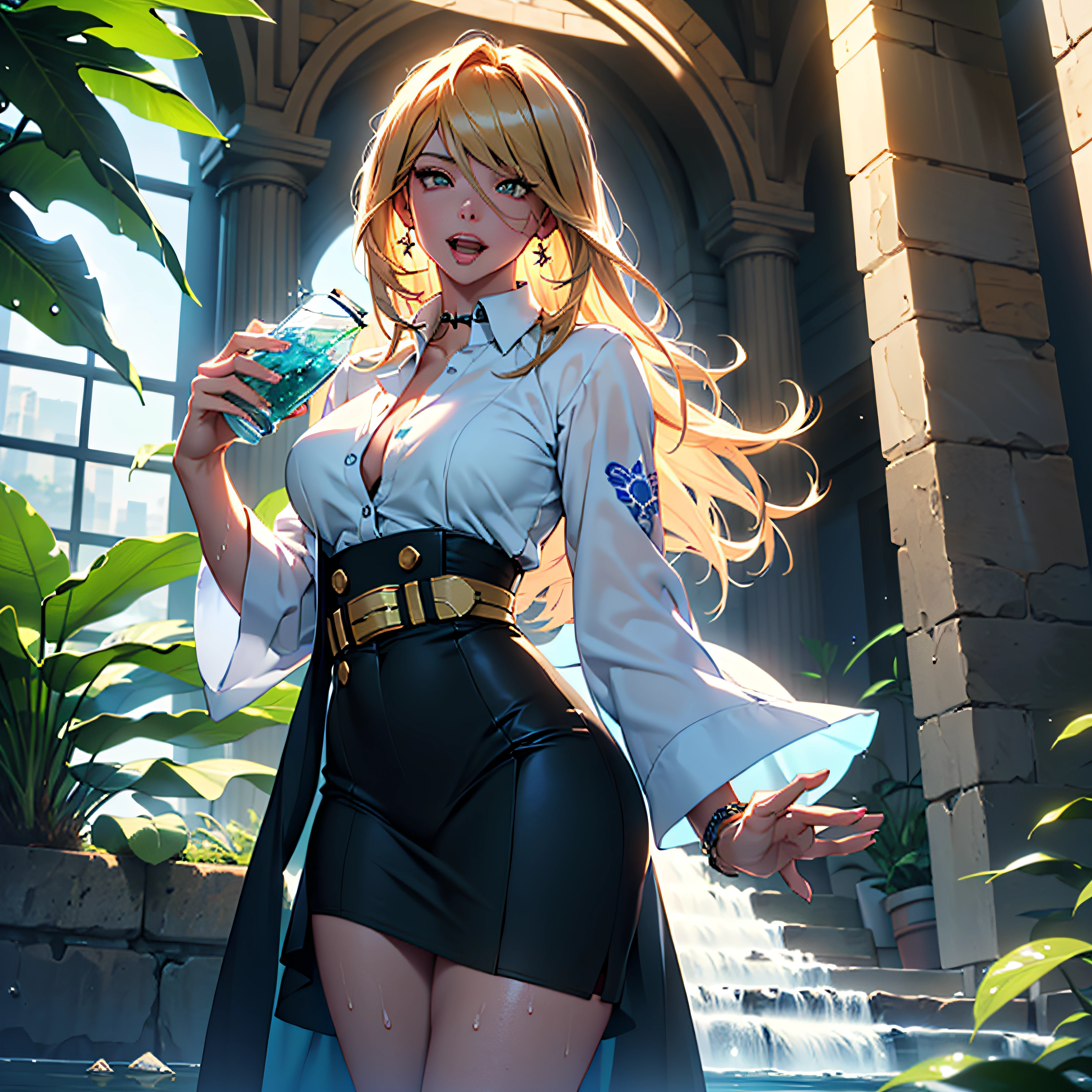 masterpiece, absurdres, hinata\(boruto\), 1girl, solo,mature female, off-shoulder strap bra, high waist short skirt, looking at viewer, (falling petals), perfect composition, detailed lips, big breast, beautiful face, body propotion, blush, (pink lips), long hair, purple eyes, soft gaze, super realistic, detailed, photoshoot, realistic face and body,(1 ager,Uzumaki Naruto),comics『Naruto』character,Expanded Scroll,Use of magic,Fighting Style,,Magical Effects,Intricate details,Wide range of colors,artwork,rendering,(masterpiece:1.3),(highest quality:1.4),(Very detailed:1.5),High resolution,Very detailed,unity 8k wallpaper,Enjoy the fight,Draw a nine-tailed fox in the background.