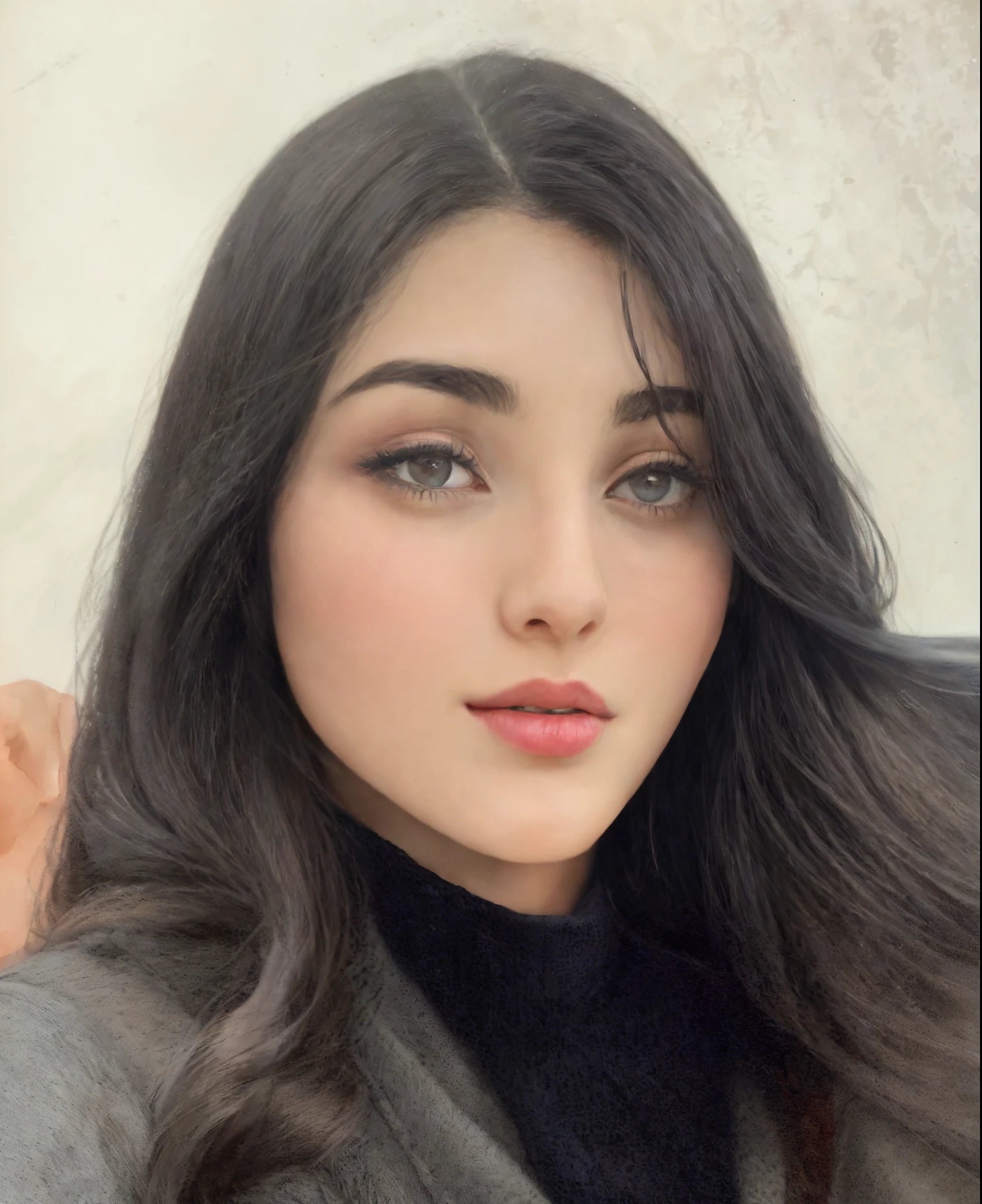 arafed woman with long dark hair and a gray sweater, pale-skinned persian girl, headshot profile picture, beautiful iranian woman, profile image, aykut aydogdu, selfie of a young woman, violet myers, taken in the early 2020s, young middle eastern woman, photo of young woman, julia sarda, sara ali