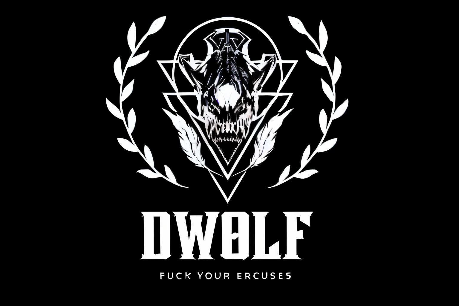 um logotipo preto e branco com uma caveira e louros, dire wolf, logotipo da banda de black metal, lobisomem", Lobo cinzento escuro O'Donnell, logotipos de metal preto, lobo, Lobo Negro, lobisomem sexy moral alta raiva, Lobo Pedante, Streetwear Graphic Design, lobo como um humano, lobo cinzento escuro, Lobo no inferno, Retrato do lobo retardado, wolf skulls