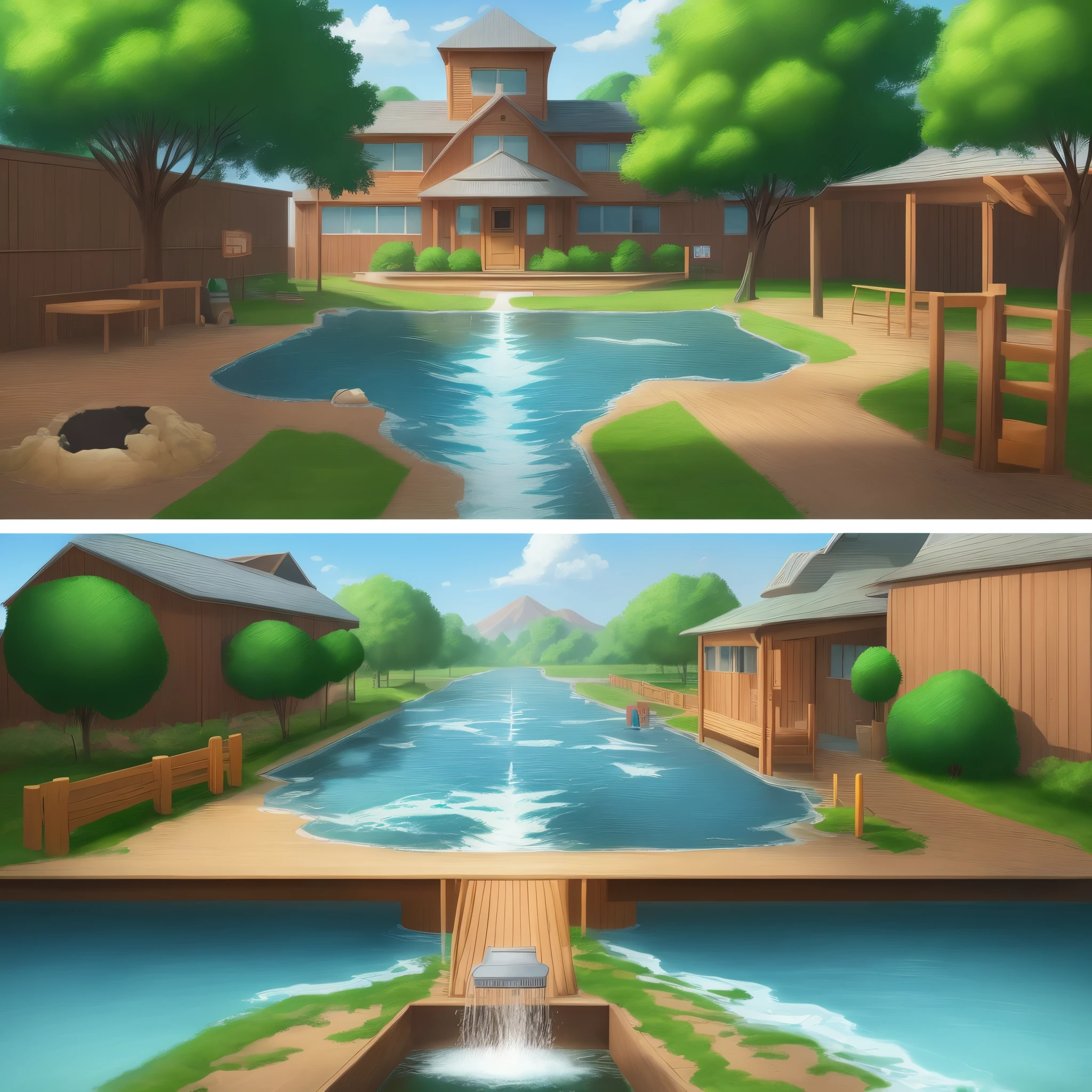 cartoon　elementary school science　5 years　flowingwater　lesson