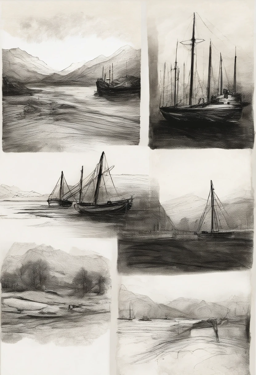 Rough coal sketch on old paper, Neat line art,+Lines of expression,Paint in an expressive sketch style, hatching, black and white sketch, hand drawn, Rough coal sketch on old paper, Neat line art,+Lines of expression,Paint in an expressive sketch style, hatching, black and white sketch, hand drawn, sketchpad, Linear style::Sketch Notes Style Sketch, Linear style::Sketch annotation style, image of a man, image of male detective, a detective, a male detective, a man with beard