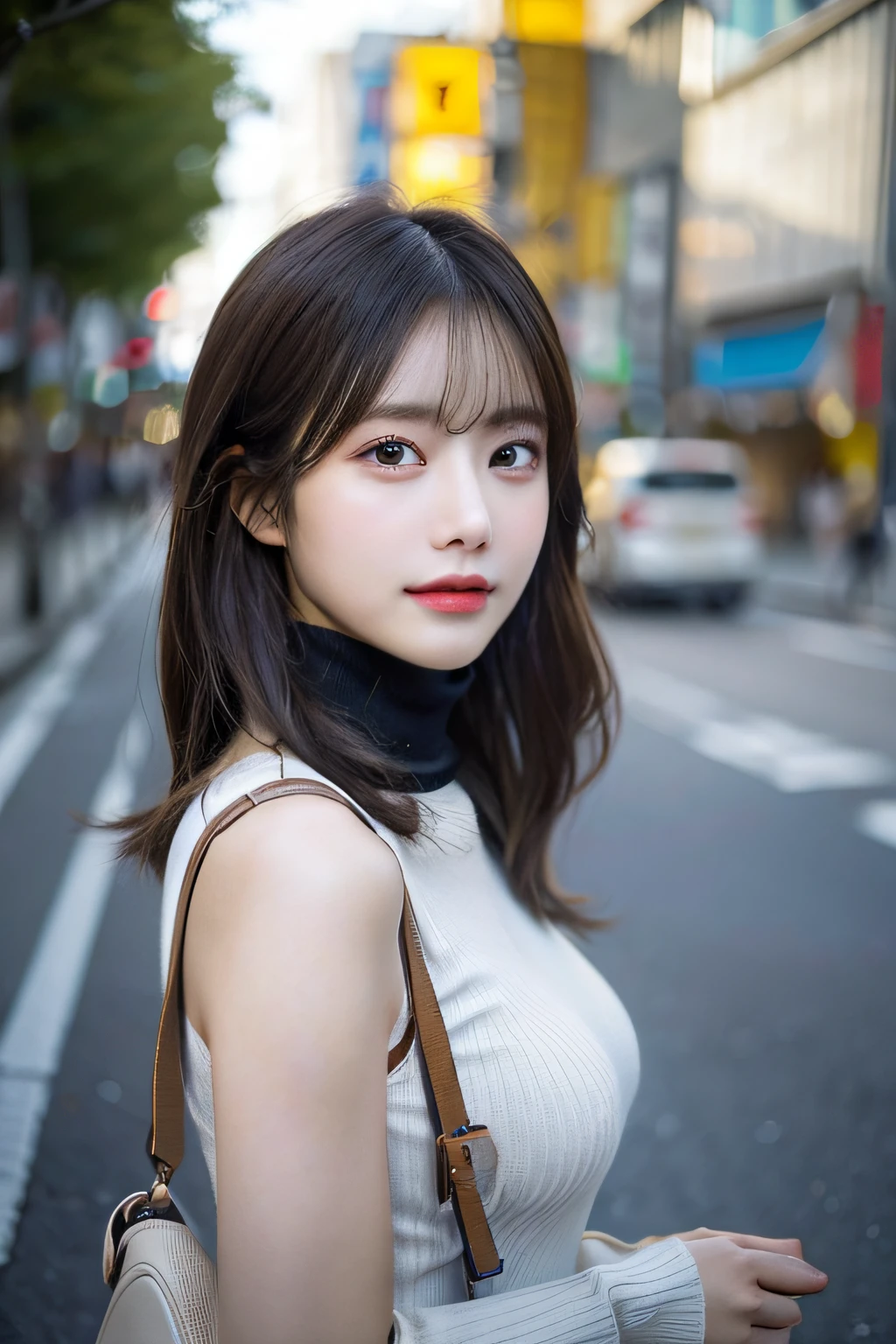 Best Quality Detail:1.2, realisitic, 8K UHD, hight resolution, 1girl in:1.2, The ultra-detailliert, High quality textures, intricate detailes, detaileds, Very detailed CG, High quality shadows, Detail Beautiful delicate face, Detail Beautiful delicate eyes, depth of fields, Ray traching, in her 20s, Pretty Kpop Girl, Slender face, ulzzang -6500-v1.1:0.6, pureerosface_v1, gloweyes, teak, Glossy lips, perfectbody, a choker、 Brown hair、poneyTail:1.1, Street, Particle, look at viewr, Photorealsitic:1.4, ultra-detailliert, photos realistic, 4K 8K UHD Full Color RAW Photos, Fuji Film(Medium format:1.2), Hasselblad:1.2, Carl zeiss:1.1, Incredible dynamic range photography(UTIL_Art by Smoose-768:1.1), hight resolution, High pixel count, clear details, crisp image, Natural color reproduction, Noise Reduction, High fidelity, qulity, Software Improvements, Upscaling, Optimized algorithms, Pro-level retouching、((Shibuya, tokyo prefecture))、On the way to shopping、((Fashionable clothes with a very high design))、Casual Tracksuit: Sporty and casual tracksuit、Fashionable style