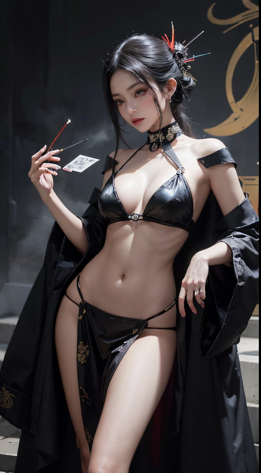true-to-life visuals, artistically refined,Belleza cautivadora, Impressive aesthetics, dramatic contrasts, atmospheric depth,Arte Oficial,high saturation,intense coloring,
1girl,solamente,
Onmyoji, Invocador Shikigami, Inscrito de OFUDA, exorcista, Maestro Yin-Yang, fortune telling
