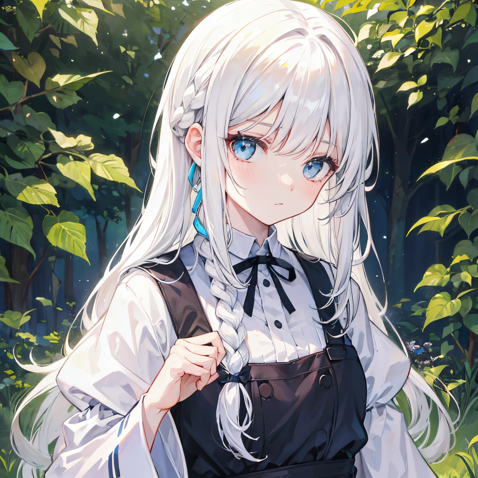 white hair、Braiding