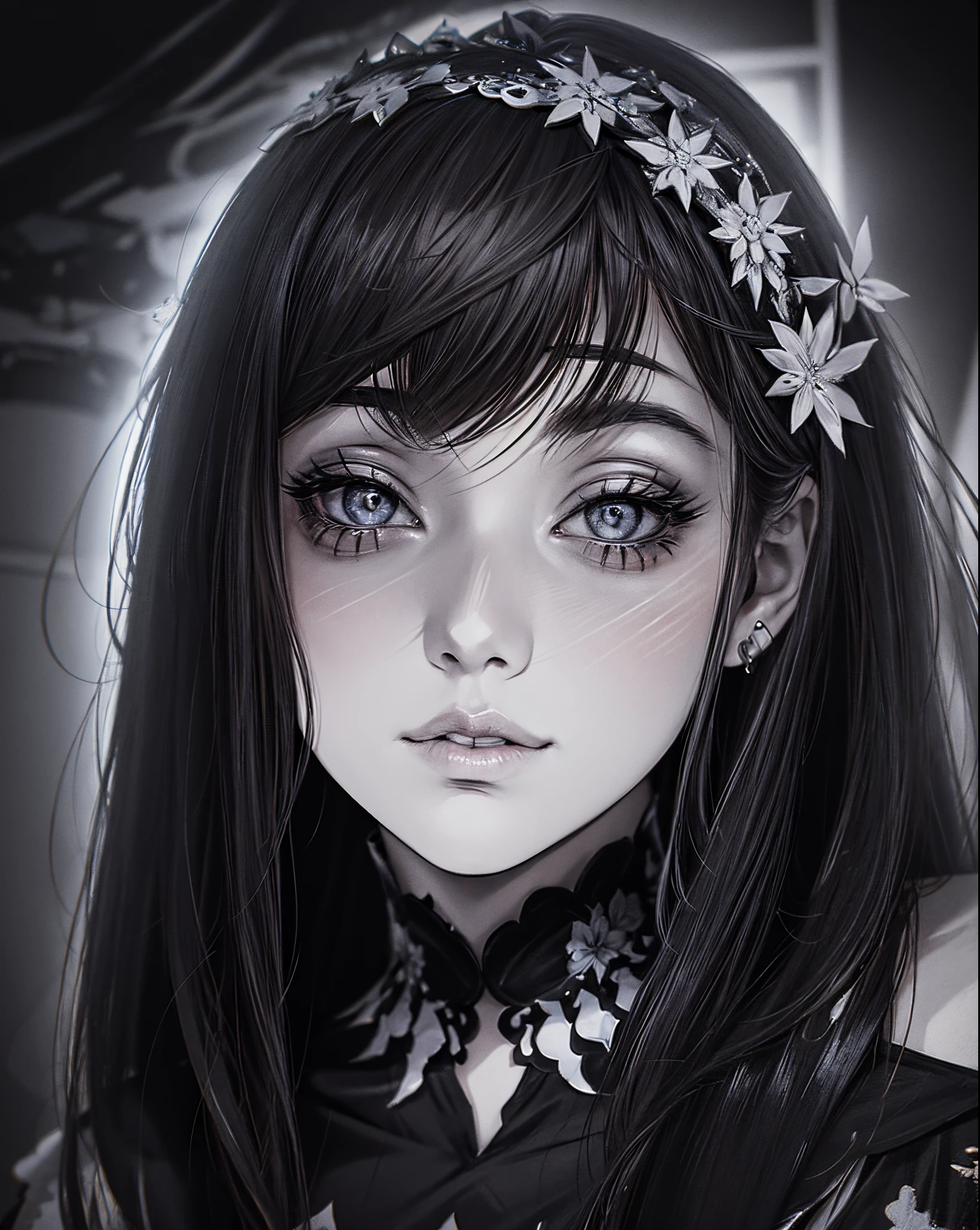 (Retratos femeninos surrealistas,sexy), (dark fantasy art: 1.6), Sombras profundas.