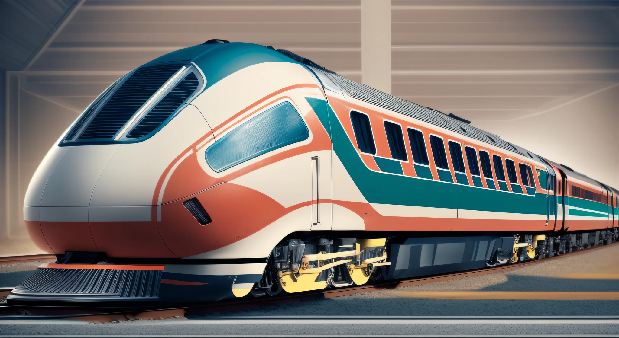 (a close up,ultra-detailed,highres,realistic:1.37) train on a track with a (circle logo,canvas:1.1), (orange color,vivid colors), and (french text,portraits:1.1) as "CONTROLE" and "D'ACCES".