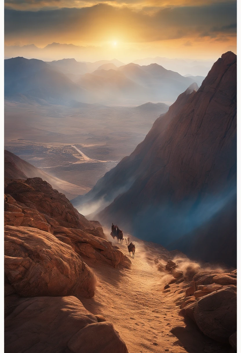 The Ten Commandments of Moses、moses tablet、the top of mount sinai、Moses praises God、Moses thanks God
