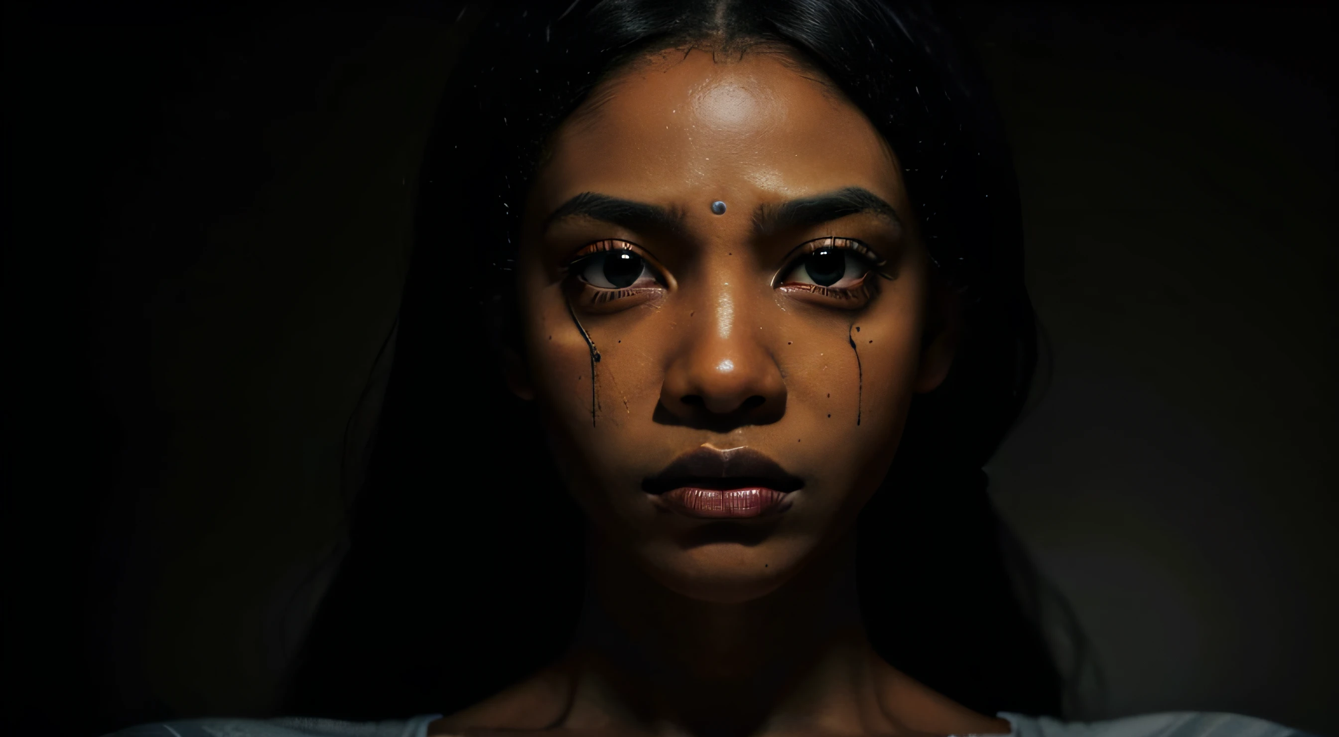 The fearful gaze of a black men eyes wide with trepidation, fear, scared, just the eyes, zoom, set against a backdrop of swirling hypnotic patterns, capturing the unsettling vulnerability to hypnotic influence.