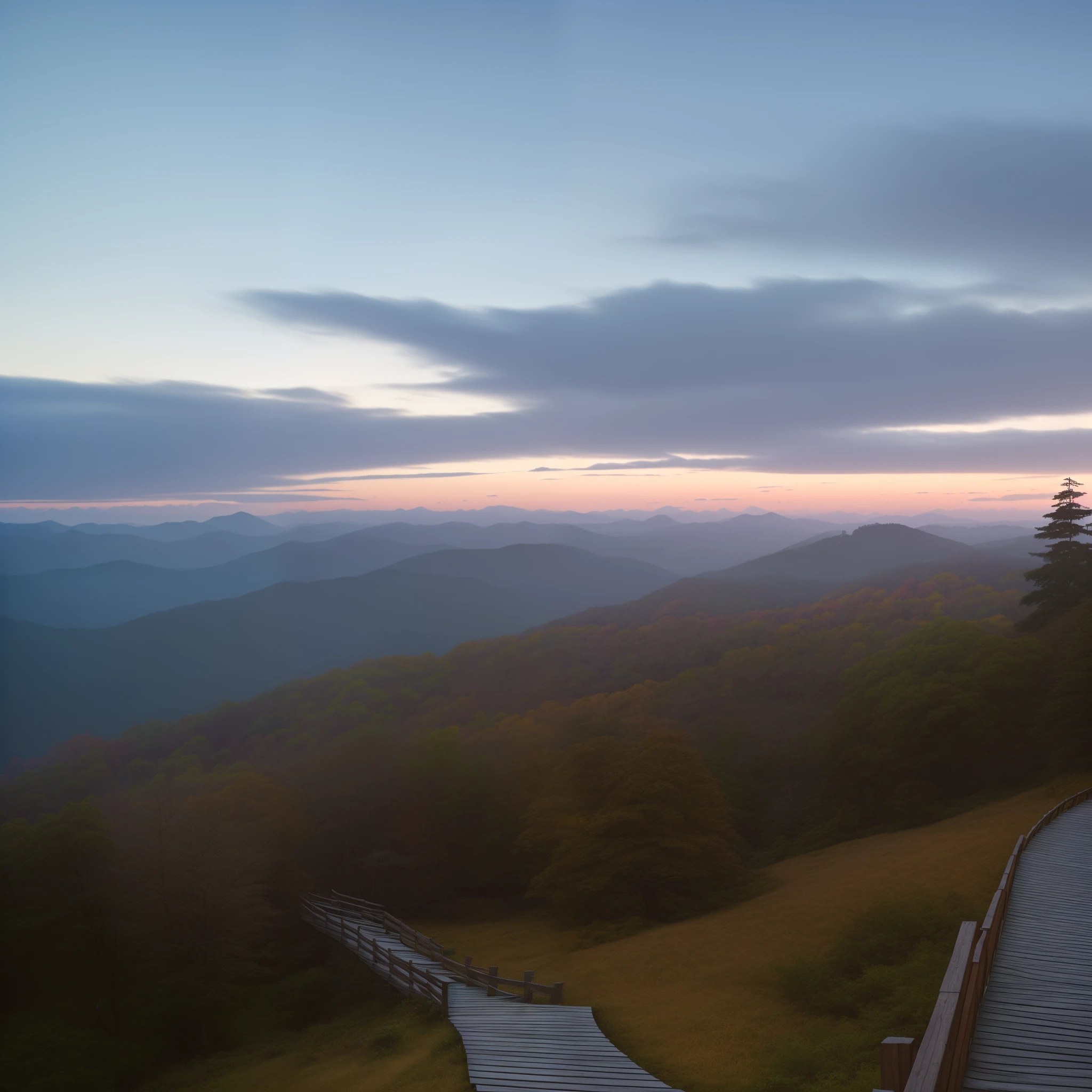 There is a wooden walkway on the mountain leading to a wooden platform, Photos taken with Sony A7R, Shot using sigma 2 0 mm f 1. 4, Shot with Sony A7R camera, Photos taken with Sony a7R camera, Photos taken with Nikon d750, Photos taken with a Nikon D750, natta