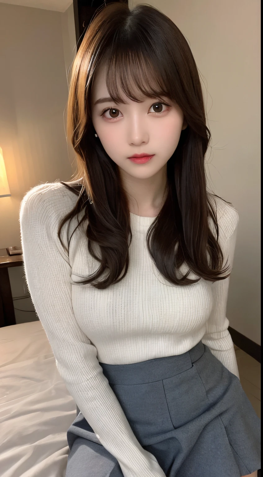 ((top-quality、8k、masterpiece:1.3))、Beautiful woman with perfect body:1.4、slim abdomen:1.2、Longhair, normal breast, Highly detailed facial and skin texture, A detailed eye, delicate eyes, double eyelid, (smile), (full body shot), ((in the car 1.1)), (sitting in the car), ((wearing white sweater suit dress)), looking in front