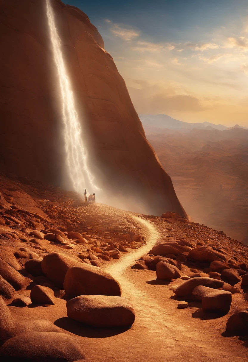 The Ten Commandments of Moses、moses tablet、the top of mount sinai、moses praises god、moses thanks god