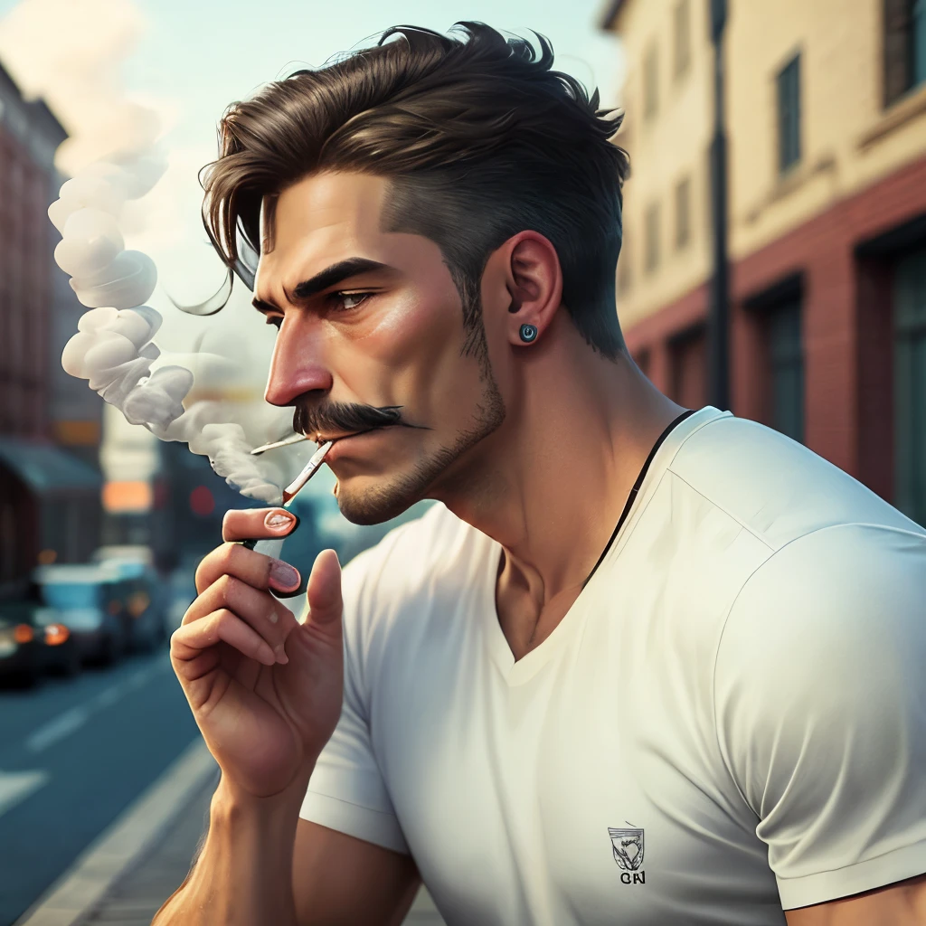 Real man smoking