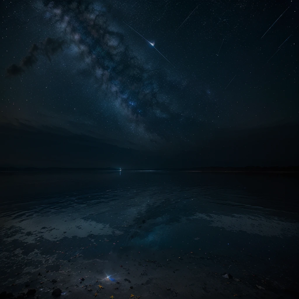 The night sky is adorned with countless twinkling stars, scattered like diamonds on a velvet blanket. The moon, a luminous orb, casts a gentle glow, bathing the landscape in its ethereal light. Wisps of silver clouds drift lazily across the vast expanse, adding an element of mystique to the celestial scene.
The constellations, ancient patterns in the sky, form a captivating tapestry of mythology and wonder. Orion, with his belt of three bright stars, stands proudly, while the Big Dipper guides lost souls in the dark. Shooting stars streak across the heavens, leaving trails of fleeting magic in their wake.
The night sky is a canvas of infinite depth, as if peering into the depths of the universe itself. Galaxies, distant and mysterious, paint swirls of cosmic colors across the black canvas. Nebulas, celestial nurseries, produce vibrant hues of red, blue, and purple, as new stars are born in their cosmic cauldrons.
As the night deepens, a sense of tranquility envelops the scene. The stillness is broken only by the occasional hoot of an owl or the rustling of leaves in the wind. The gentle breeze carries the scent of night-blooming flowers, adding a touch of sweetness to the air.
In this nocturnal symphony, the night sky becomes a breathtaking spectacle, inspiring awe and wonder in all who gaze upon its grandeur. It is a reminder of the vastness of the universe, and a invitation to dream, explore, and contemplate the mysteries that lie beyond our reach.