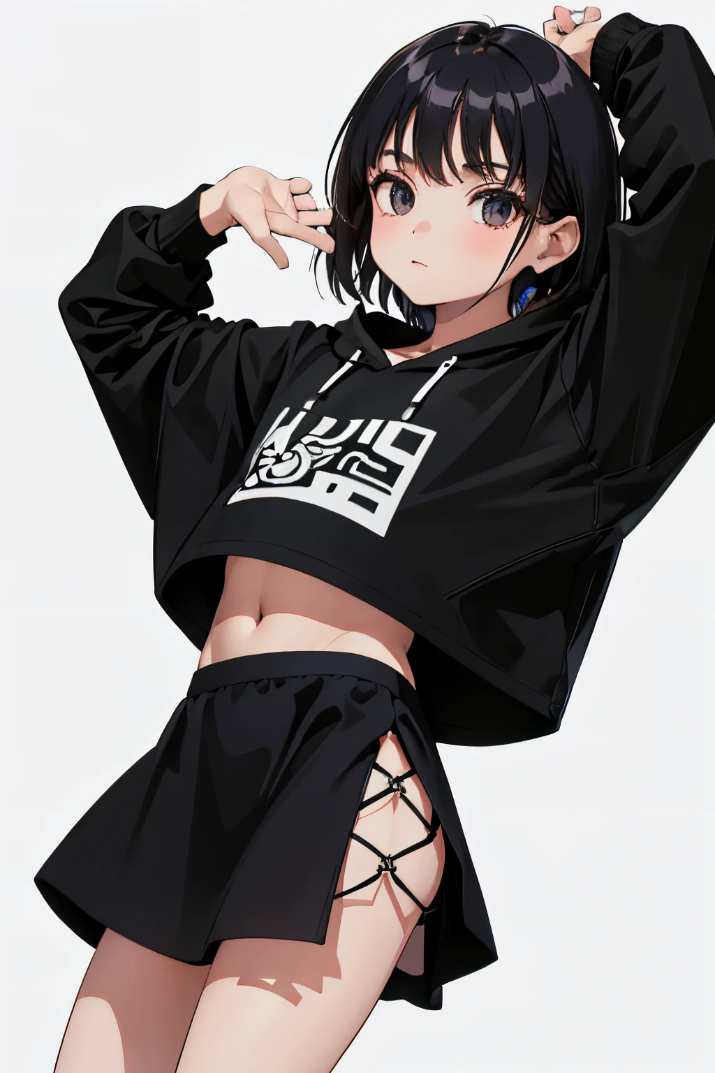 Girls under 8 years old, under 100 height, dress, small breasts, patterned cotton panties, fabric realistic, black long hair, no jacket, lesbian