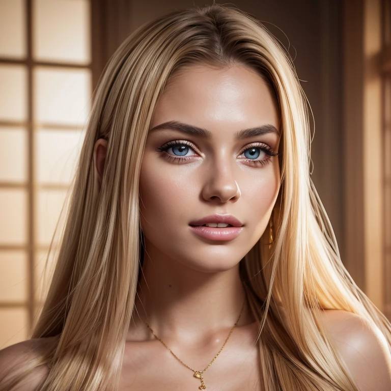 (realistic lighting, masterpiece:1.3), (8k, photorealistic, RAW photo, best quality: 1.4), (1girl), an woman with long hair, glittery eyes, 22 years old, beautiful face, (realistic face), (hair, long hair:1.3), beautiful hairstyle, realistic eyes, beautiful detailed eyes, (realistic skin), beautiful skin, mirror lighting, wearing golden pink drees, deep fores field, golden soft light,pink golden lips, smiley face, destructive body expressions,