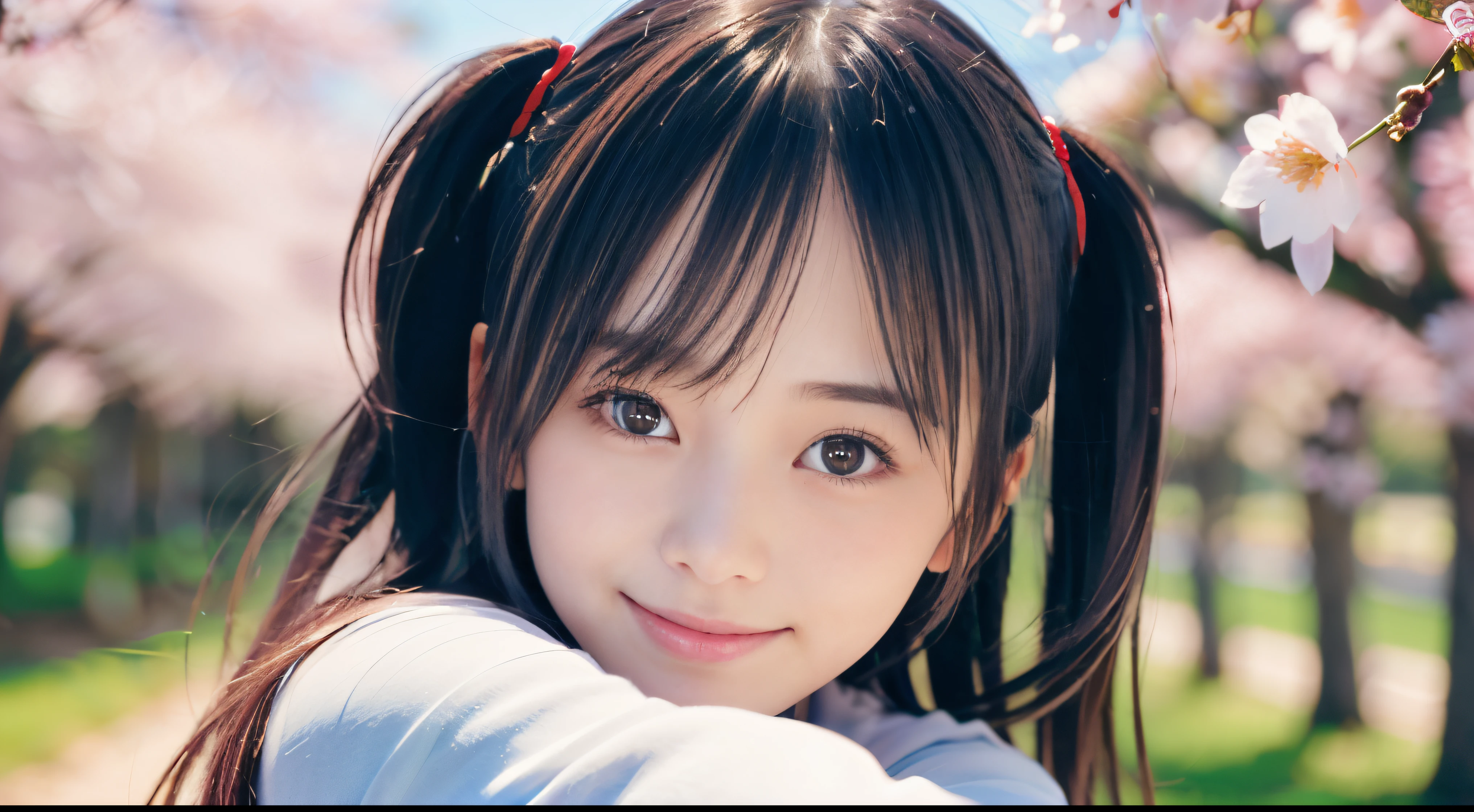 A close up of a girl with long hair and a ponytail - SeaArt AI