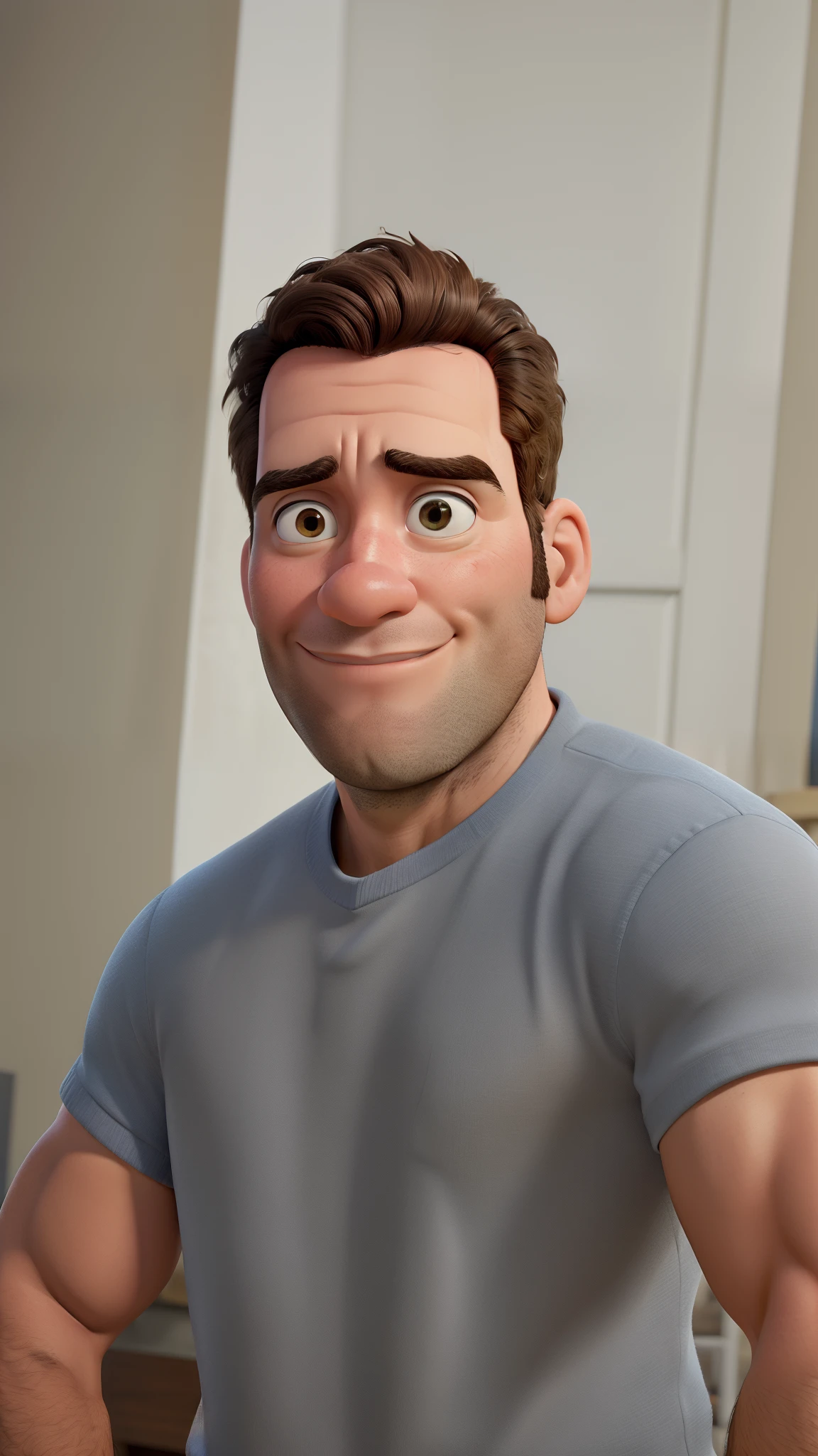 obra-prima, melhor qualidade, homem bonito, estilo pixar com alta qualidade, mantendo o formato do rosto, rosto bonito, modelo, ator de cinema