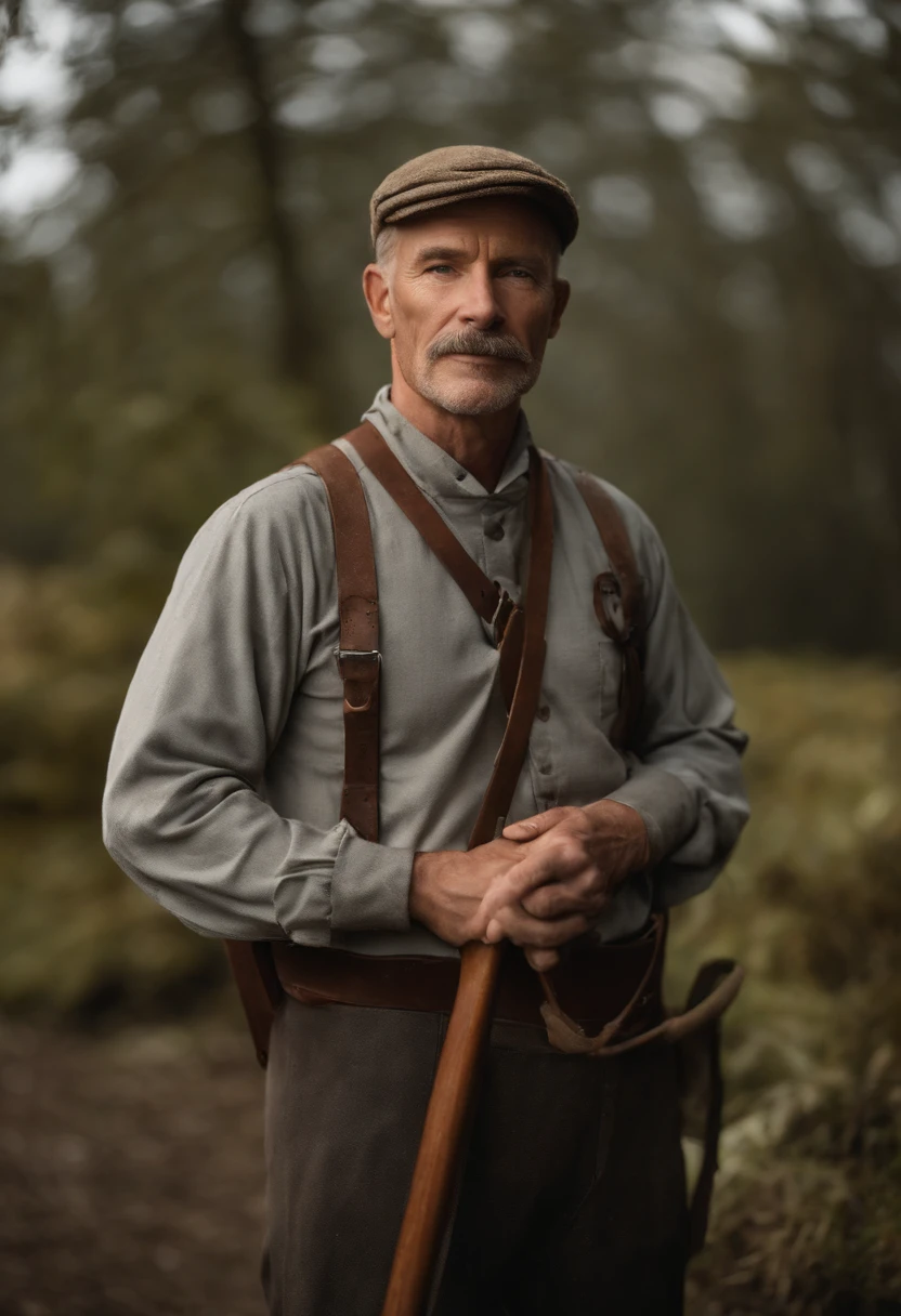 The image shows Ahti standing on the shore of a tranquil lake, surrounded by mist and the early morning light. He is holding a traditional Finnish kantele, a string instrument, and appears deep in thought.,Control,Ahti's appearance is as distinctive as his personality. He is portrayed as a middle-aged man with a unique and intriguing aesthetic.
Ahti has a weathered and rugged appearance, suggesting a life lived close to nature and the elements. He has a strong and slightly weather-beaten face, with deep lines etched across his forehead and around his eyes, hinting at a life filled with wisdom and experience. His eyes are bright and piercing, reflecting a keen intellect and a hint of mischief.
Ahti's salt-and-pepper hair is thinning, with a receding hairline. He has no beard. His hair is slightly unkempt, contributing to his overall unconventional and carefree appearance.
Ahti's attire is equally unique. He is often seen wearing a worn, navy blue janitorial uniform, complete with a matching cap. The uniform is adorned with various patches and emblems, hinting at his long-standing association with the FBC. Despite its worn appearance, the uniform is always clean and neat, suggesting a sense of pride in his role as the janitor.
Around his neck, Ahti wears a pendant or talisman, the specific design and meaning of which remain unknown. This pendant often catches the light, drawing attention to it and further adding to the air of mystery surrounding Ahti.
Ahti's overall demeanor and posture exude a sense of confidence and ease. He moves with a relaxed and unhurried gait, seemingly unaffected by the chaos and supernatural occurrences surrounding him. His presence commands attention, and his enigmatic aura is enhanced by his distinct appearance.
Ahti stands at an average height, with a sturdy and robust build that suggests strength and resilience. His physique is not overly muscular, but there is a sense of underlying power and endurance in his frame. He carries himself with a relaxed and confident posture, often standing tall with his shoulders back.
His weathered face is characterized by a slightly tan complexion, indicating exposure to the elements and a life spent outdoors. Deep lines and wrinkles etch his forehead and the corners of his eyes, hinting at a lifetime of wisdom and experiences. His eyes themselves are a striking shade of blue or gray, possessing a sharp and perceptive gaze that seems to hold more knowledge than he lets on.
Ahti's hair is a mix of gray and silver, cropped short and slightly disheveled. It has a natural, tousled appearance, adding to his rugged charm. His thick, bushy mustache matches the color of his hair and frames his mouth, giving him a distinctive and memorable look.
Facial hair aside, Ahti maintains a clean-shaven appearance, with no other prominent features or facial embellishments. His lips are slightly thin but often curve into a warm and enigmatic smile, revealing a glimpse of his playful nature.
In terms of attire, Ahti is typically seen in a worn and faded navy blue janitorial uniform. The fabric is well-used but meticulously clean, suggesting a meticulous attention to detail. The uniform includes a short-sleeved button-up shirt, trousers, and a matching cap that he often wears low on his forehead. Various patches and badges adorn the uniform, indicating his long-standing association with the FBC.
Ahti's hands, often gloved for his janitorial duties, are weathered and calloused, further emphasizing his hardworking nature. There is a sense of strength and dexterity in his hands, reflecting his ability to handle any task thrown his way.
Overall, Ahti's physical appearance combines ruggedness with a sense of mystery and wisdom. His weathered features, striking eyes, and distinctive mustache contribute to his unique and memorable appearance, enhancing his enigmatic presence.