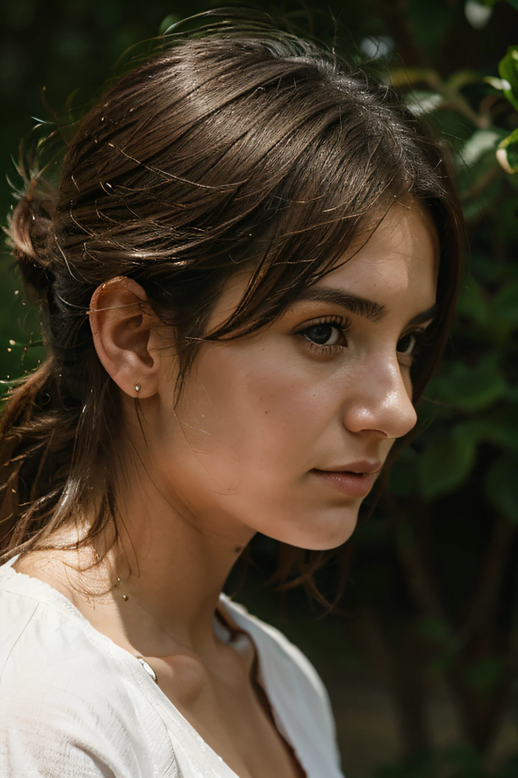 A Young Italian woman profile potrait picture