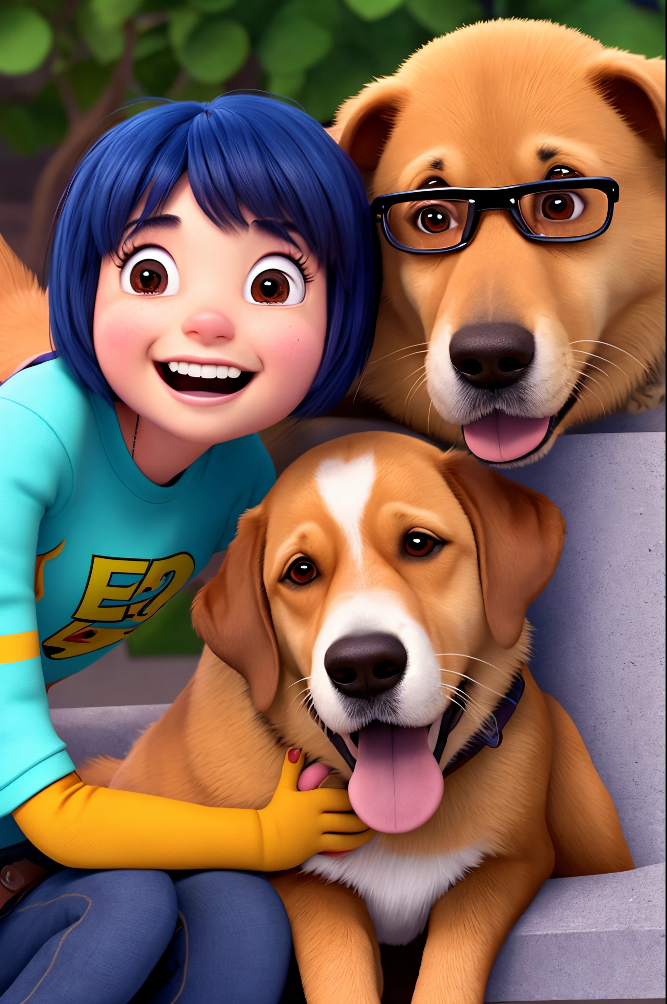 Pixar casal namorados com uma cachorrinha