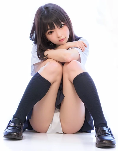 Alafed asian girl sitting on the ground with legs crossed, wearing japanese school uniform, Japan school uniform, japanese girl school uniform, Young Gravure Idol, Young Pretty Gravure Idol, Seifuku, of a schoolgirl posing, Cute Schoolgirl, Realistic Young Gravure Idol, mayuri shiina, Young Sensual Gravure Idol, Japanese Models