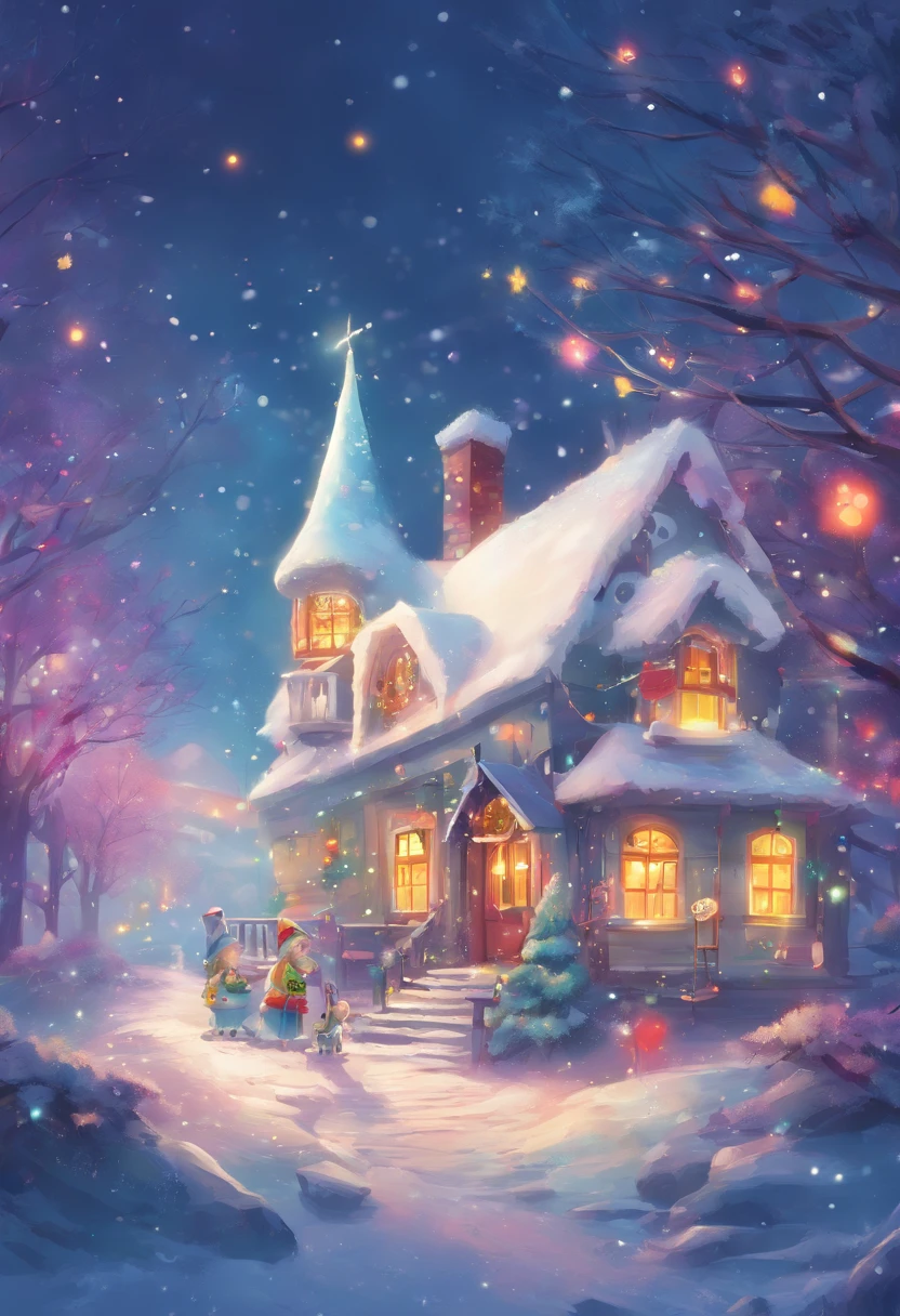 hight resolution,Best Quality,Ultra-detailed,Realistic,Winter scene,A curious penguin peeks out.,string of colorful christmas lights,cozy blinkers,fluffy snow falls,Sparkling snowflakes,playful expression,Snowy ground,refreshing cold air,Festive atmosphere,Twinkling lights,cosy atmosphere,Whimsical charm,Gentle shine,Crackling fire,Joyful anticipation,Peaceful tranquility,Vibrant colors,ice blue hue,magical feeling vibes,Happy holidays,kawaii girl