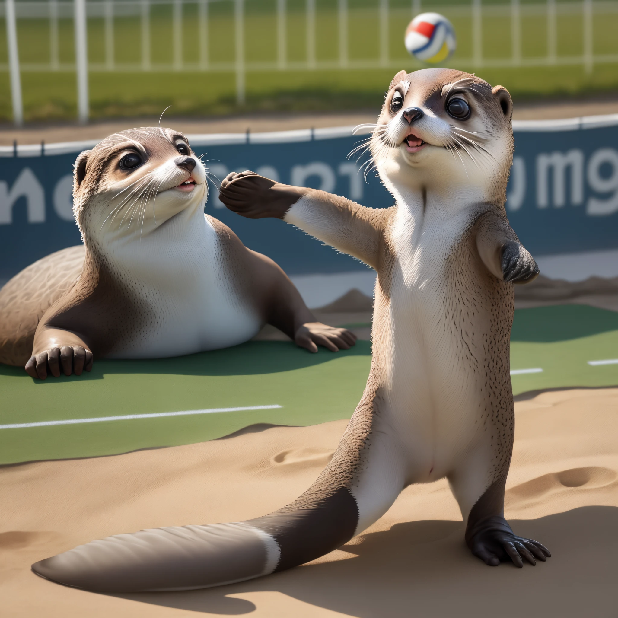 Loutre contre volley