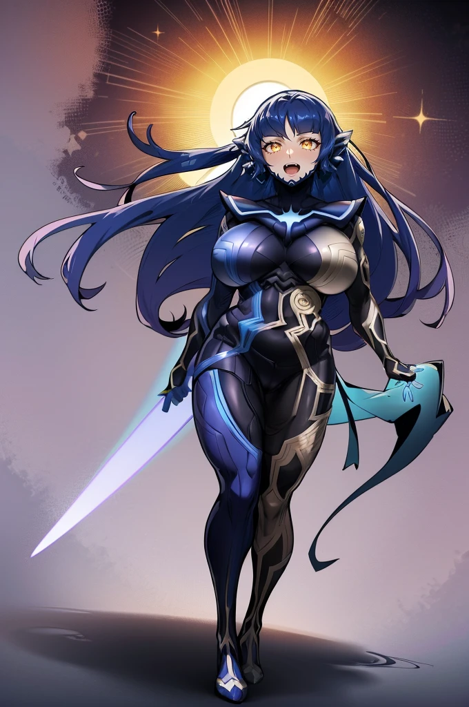 e,, holy magicalgirl, open mouth fang, holy haura, halo, smile, joyfull, paladin, sword holding, full body , boots, standing,cute,breast, curvy, female,fantasy goddess,there is a cartoon picture of a woman with a very large breast, glowing angelic being, glowing holy aura, inspired by Luma Rouge, the non-binary deity of spring, ethereal rainbow nimbus, the butterfly goddess of fire, inspired by Marie Angel, glowing aura around her, astral fairy, as the goddess of the sun, “uwu the prismatic person, big breast, happy, beautiful eyes, , full body, walking, long robe, long dress, ,priestess ,holy, smile, god rays, ray tracing, sparkle, cinematic lighting, UHD, retina, masterpiece, ccurate, anatomically correct, textured skin, super detail, high details, high quality, award winning, best quality, highres, 1080P, HD, 4K, thunder aura, light aura,full body suit, pullover, metal suit, covered chest