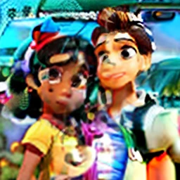 Casal estilo Disney pixar, alta qualidade, ambos na cor negra, face close to the current reality