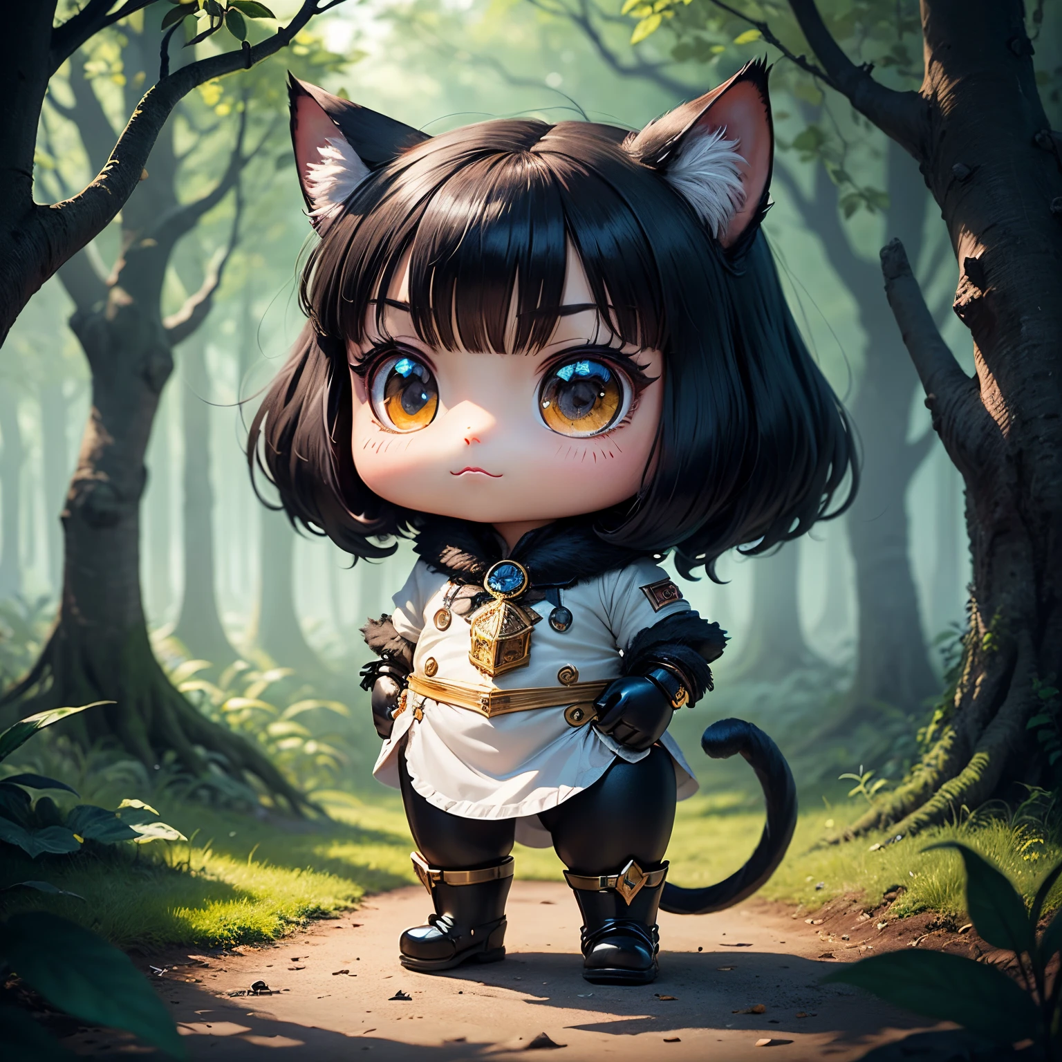 ((baby)) ((Cartoon)) (pantera negra) (fundo floresta)