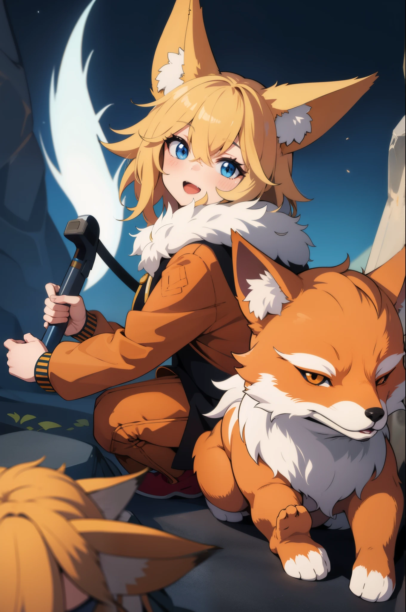 Jumping fox village keeper nudist、Severely torn clothes are scattered around、Unstable buoyancy sandstorm、Amazing dynamism、Amazing Angle、