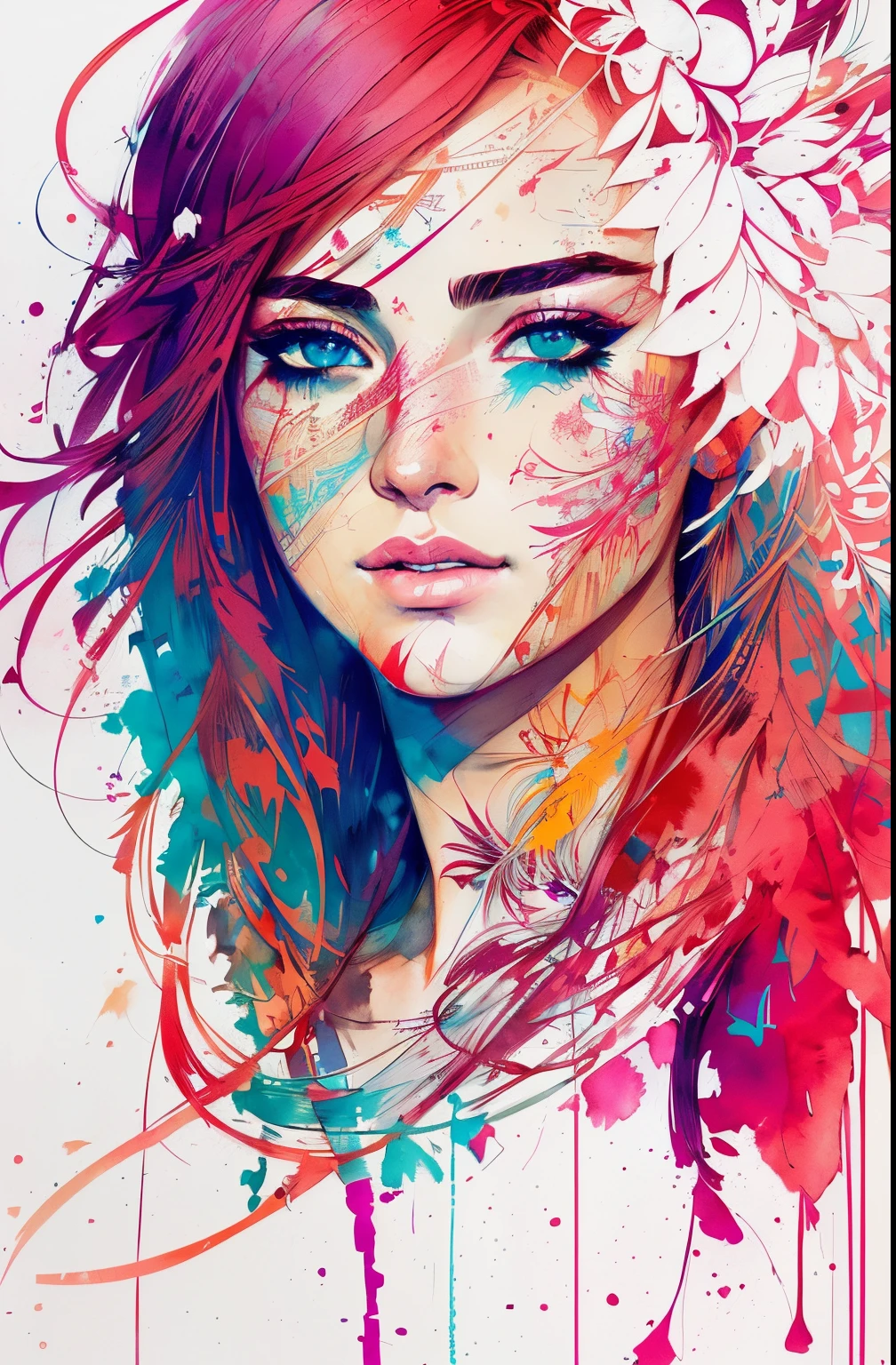 a woman by agnes cecile, luminous design, pastel colours, ink drips, autumn lights