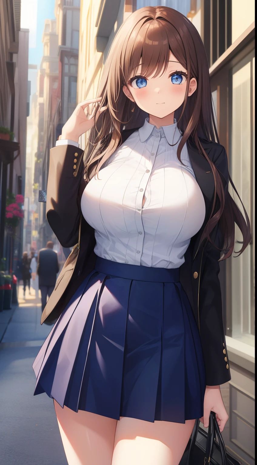 great masterpiece、A high resolution、1 girl in、mini-skirts、Colossal tits