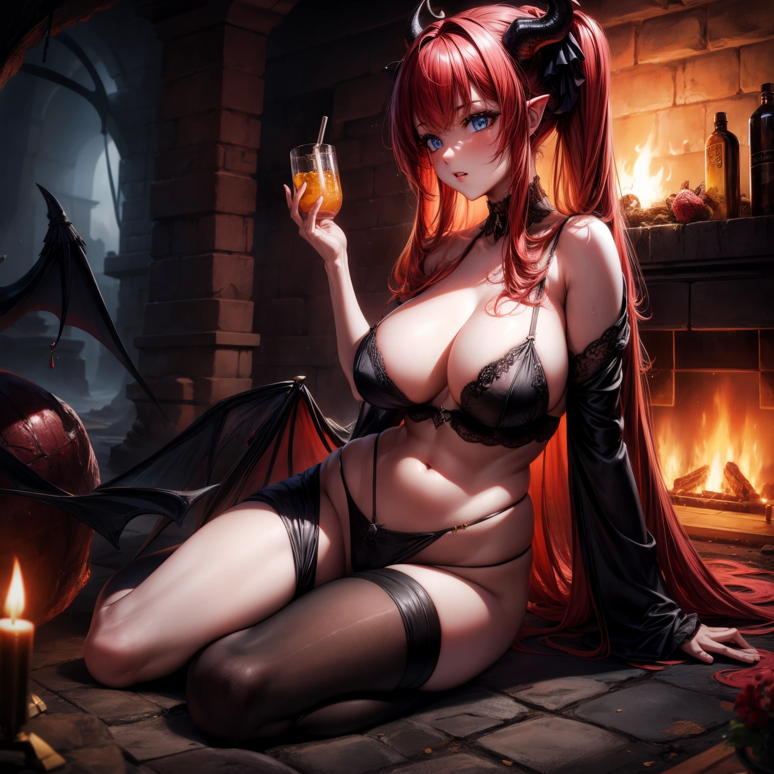 （8K ，hyper-detailing，ultra real photo，Best masterpiece，natural，Perfect artwork，Perfect female body），Two cute busty girls ，Hair color，（Big tits），Hell succubus，，Flirtatious，in a dark ugly palace，Volcanic lava and bone decoration，cruel hell，bloody river，Wearing black glamorous pajamas，Sexy tight see-through pajamas，ssee-through，Built-in thong，The cracks are relatively large，stretch the meat，Raised sexy，Flirtatious，obscene exposure ，Full body photo