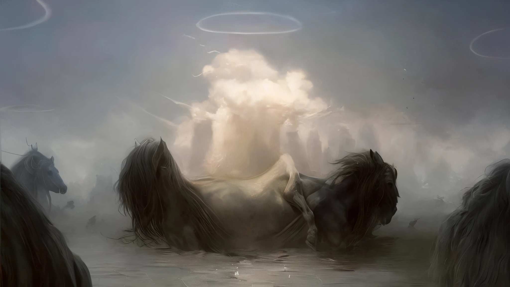 there is a painting of a horse with a crown on its head, by Artur Tarnowski, guillem h. pongiluppi, by Grzegorz Domaradzki, by Darek Zabrocki, yuri shwedoff and tom bagshaw, by Dariusz Zawadzki, by Kurt Roesch