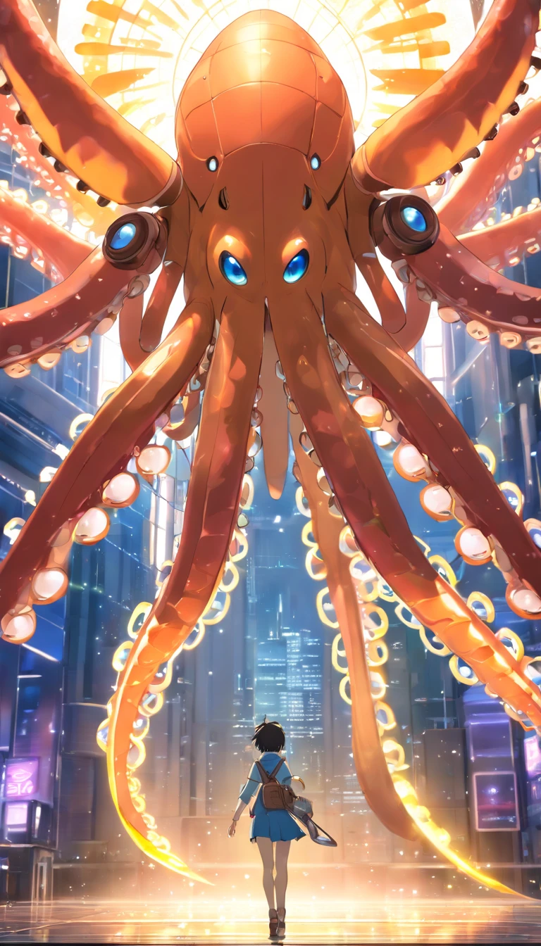 (Extremely detailed CG Unity 16k wallpaper:1.1), (Noise Removal Strength: 1.45), (tmasterpiece:1.37), Mechanical octopus with transparent wings, Mechanical octopus with transparent wings, Mechanical octopus with transparent wings, god light, Sparkle, Glowing light, hyper HD, Masterpiece