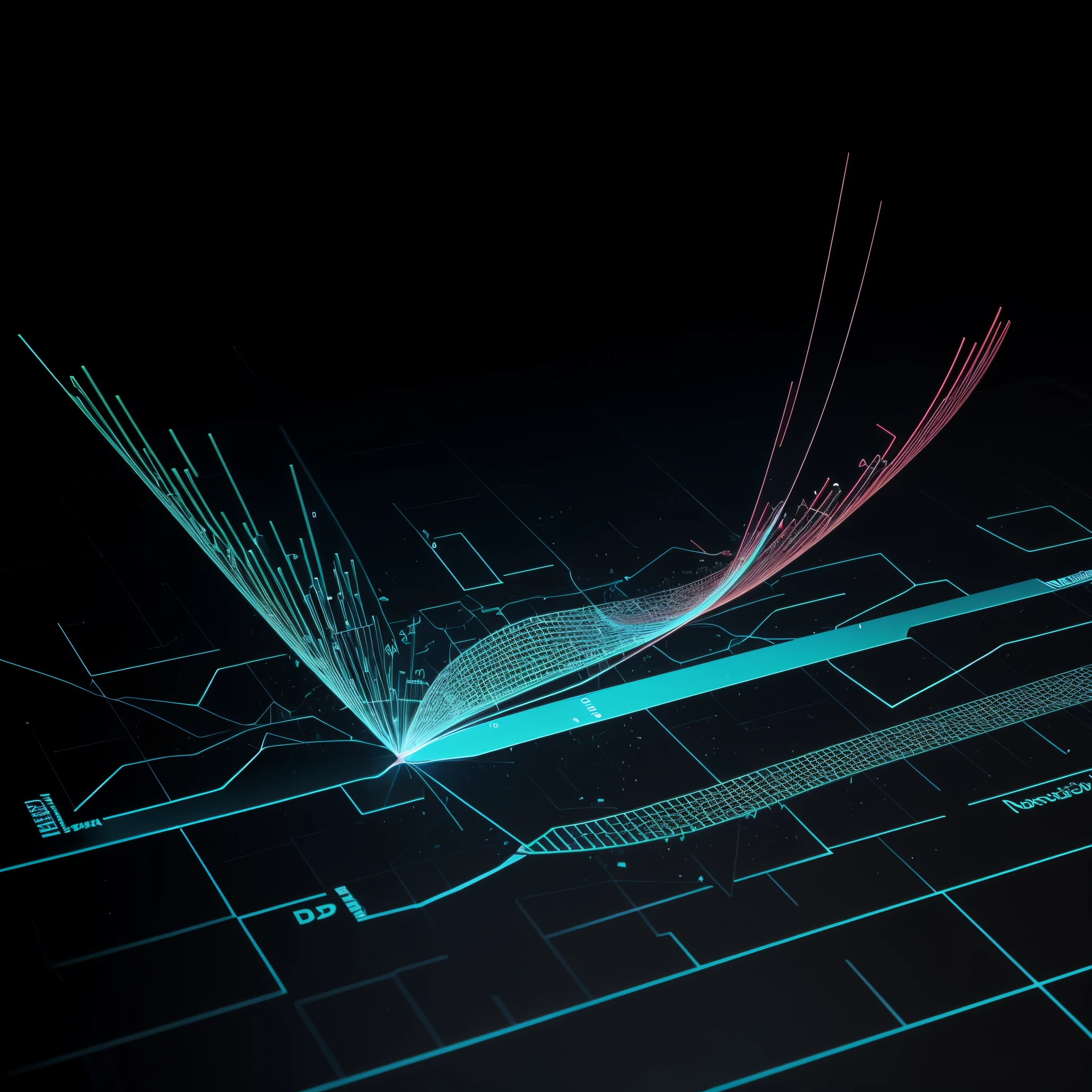 Engaging 3D visualization featuring stunning graphs、glinting