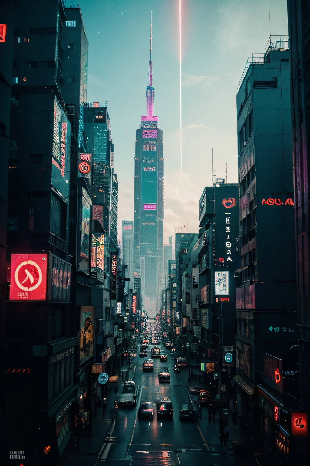 Cyberpunk style intergalactic planet, colored in black and neon, powerful, elegant, futuristic