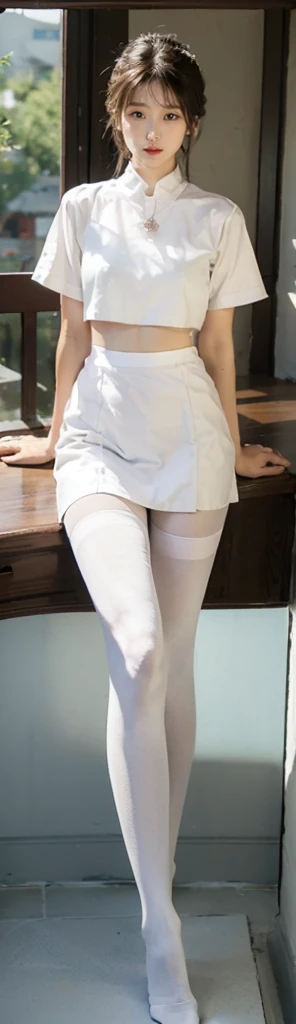 White ass pantyhose,White stockings,Thick white pantyhose,thick white dance socks,without wearing shoes,Colossal tits,Upturned buttocks,super detailing,hyper HD,A high resolution,1080p,Anatomically correct,acurate,body coordination,Portrait photos,Slender thighs,Delicatemakeup,Best quality at best, tmasterpiece, 超A high resolution, RAW photogr, Beautiful and beautiful,deepshadow, (realisticlying:1.4), full-body composition, Striking perspective.barechested