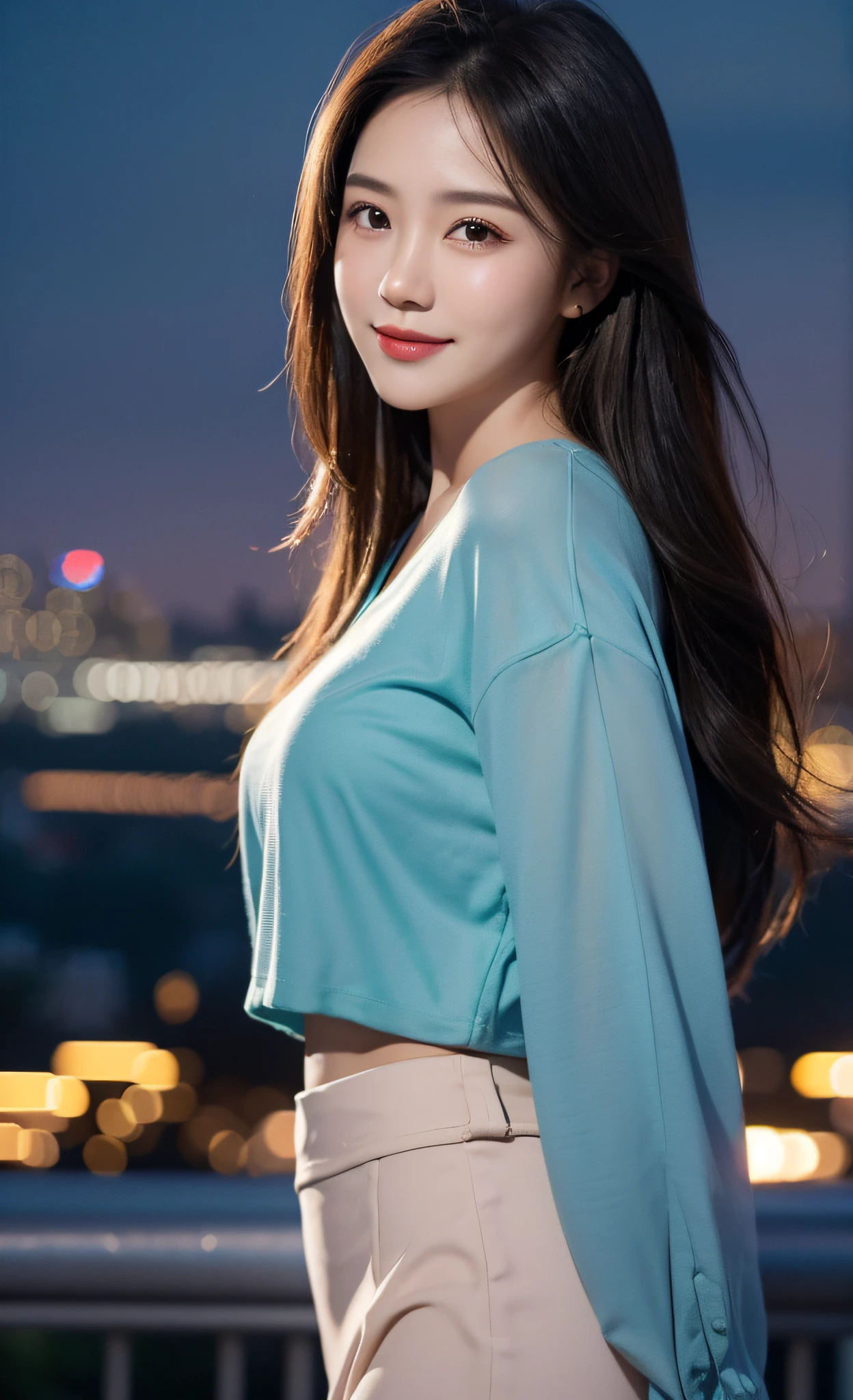 1girl, (looking at viewer), (bokeh:1.1), closed mouth,light smile, realistic, meditation,starry sky,night, shirt,
pencil skirt, skyline,
best quality, (photorealistic:1.4), ultra highres, Chingmy YauV2