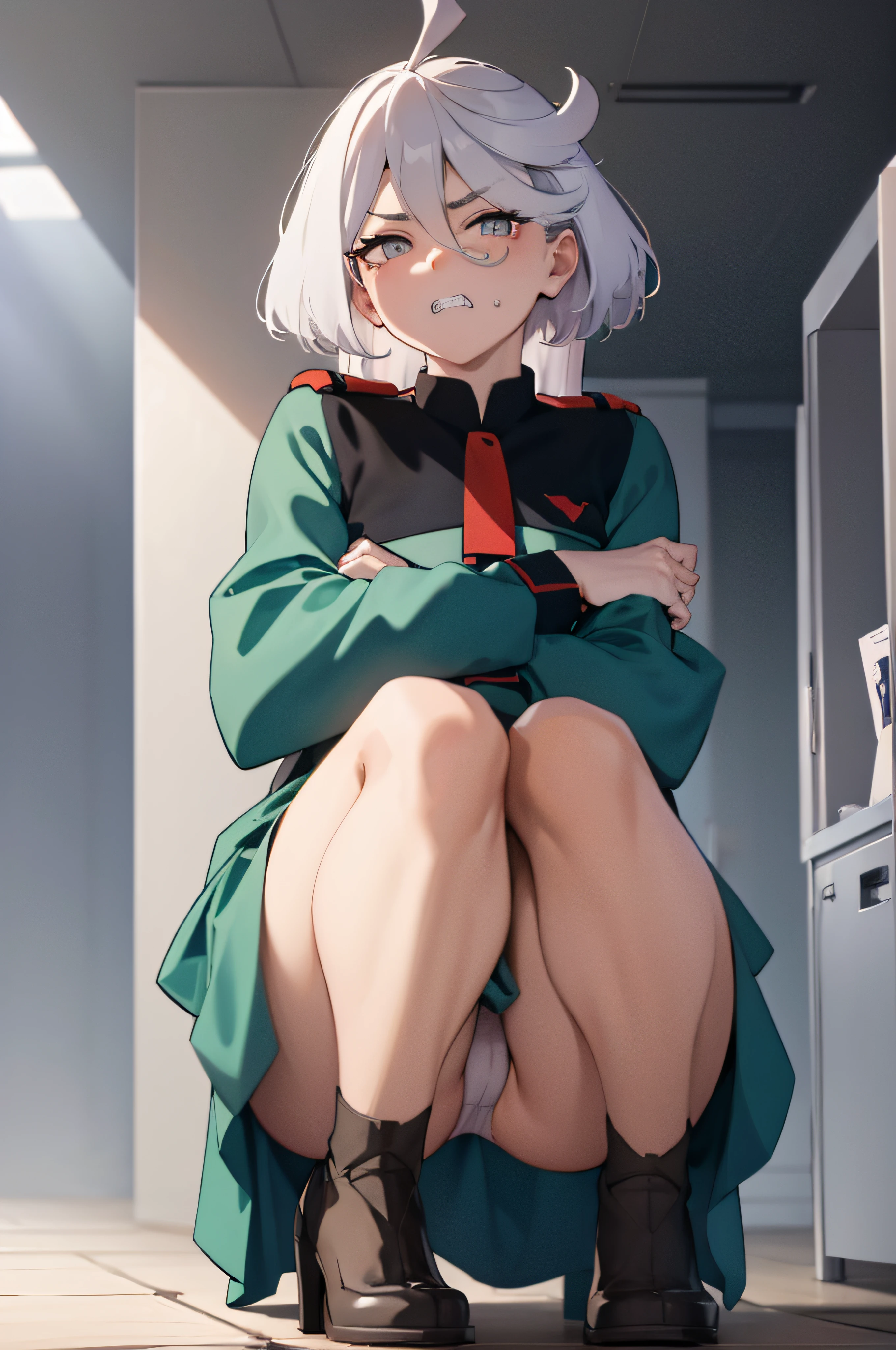 squatting,focus on panties,angry,{{{disgust:1.5}}},{shaded face},{{{clenched teeth:1.1}}},show off panties,{shaded face},{{{lace pantied}}} ,miorine rembran,long hair, {{{pleats skirt}}},defmiorine, green jacket, red necktie, green skirt,
,Squat,looking down at viewer,Squatting,looking down at viewer,((masutepiece,hight resolution)),((masutepiece,hight resolution)), masutepiece, Best Quality, , absurderes, Perfect Skin, Detailed skin texture, ultra-detailliert, 8K, Intricate details, beautifull detailed face,hight resolution, 1girl in ,Looking down,looking down at viewer,masutepiece, Best Quality, Insanely detailed, absurderes, Perfect Skin, Detailed skin texture, ultra-detailliert, 8K, Intricate details, beautifull detailed face,NSFW,NSFW,,low angle shot,Front view,,Uncensored,{shaded face},indoors,locker room
