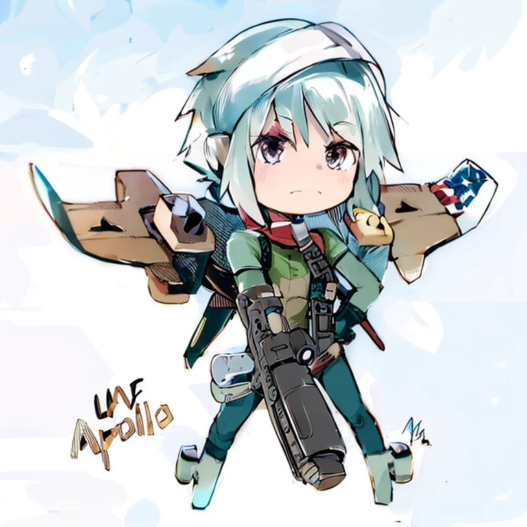 Close up of cartoon character holding gun，Fighter anthropomorphic，Anime cute art style，Q version art style