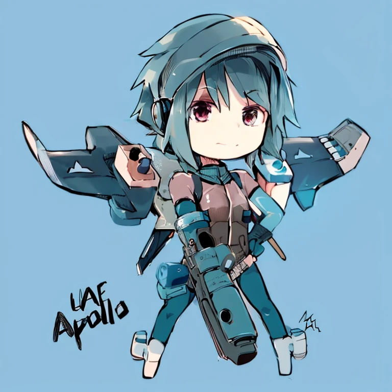 Close up of cartoon character holding gun,Fighter anthropomorphic,Anime cute art style,Q version art style