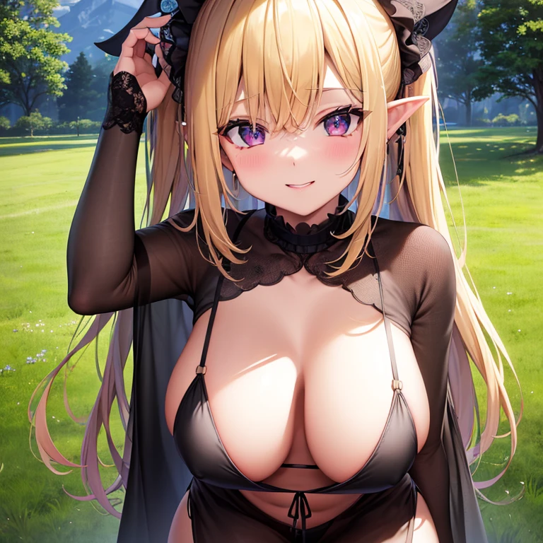 obra maestra, absurdos , (Detalles intrincados), (De color),cinematography lighting, fondo de pantalla CG unity 8k extremadamente detallado, 1girl, girl elf, 35 years old, solamente, rubia, face adult, pelo corto, Cabello hime, sin ropa interior, sin panties, Vestimenta granjera, Sombrero de paja, cuerpo completo, face smile, big breasts, hembra madura, ventana, luz del sol, cuerpo completo, cuerpo adulto, Enfoque cuerpo completo, rural road background, detailed background - best resolution, Mira el visor, trasero perfecto,