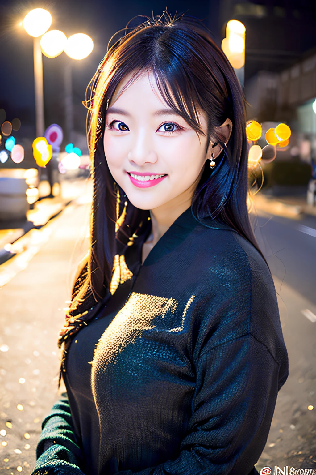 (8k, RAW photo, best quality, masterpiece:1.2), (realistic, photo-realistic:1.37),1girl,(Kpop idol), (aegyo sal:1),cute,cityscape, night, winter, snow, professional lighting, photon mapping, radiosity, physically-based rendering,