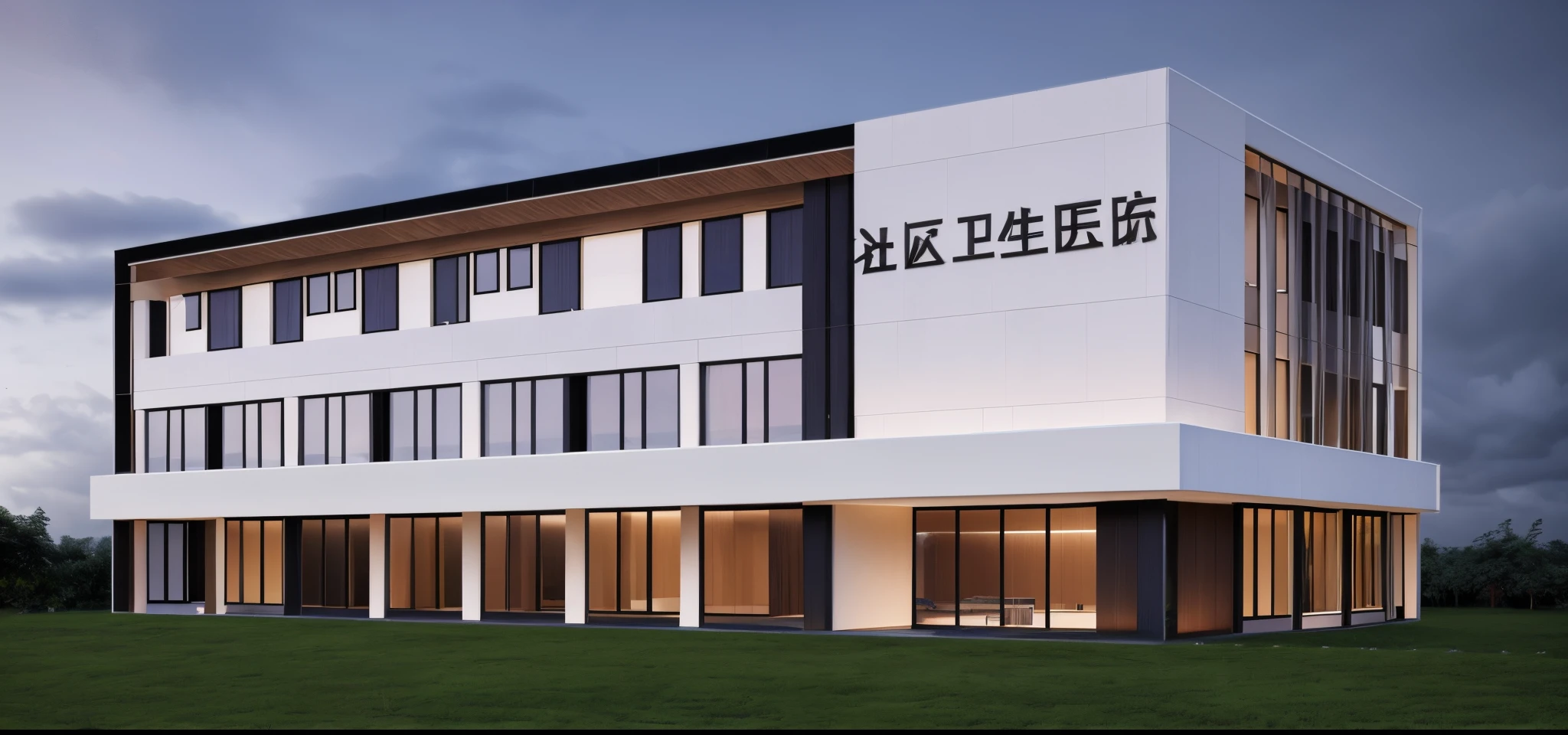 Modern villa, Black and white, The tree, vine, architecture, buliding, clouds, vibrant with colors, tmasterpiece,Best quality at best,超詳細,actual,realisticlying, 8K, Focus sharp,
a photo of a building
