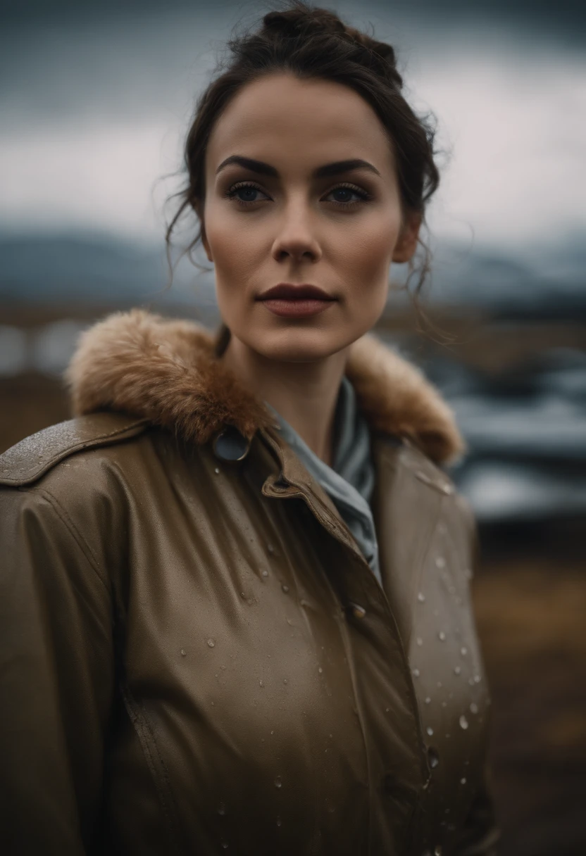 ((high definition)), ((full body)) press photography, ((aviator))((wearing open rain coat and lingerie)), ((Lockheed Vega 5B in the arctic)), ((enchanting)), ((hair in bun)), ((looking at camera)), Detailed, Big butt, huge boobs, Detailed pretty face, Sharp Focus, (Detailed and intricate), 4k, Leica 35mm F2.8, Fuji Superia Reala 100